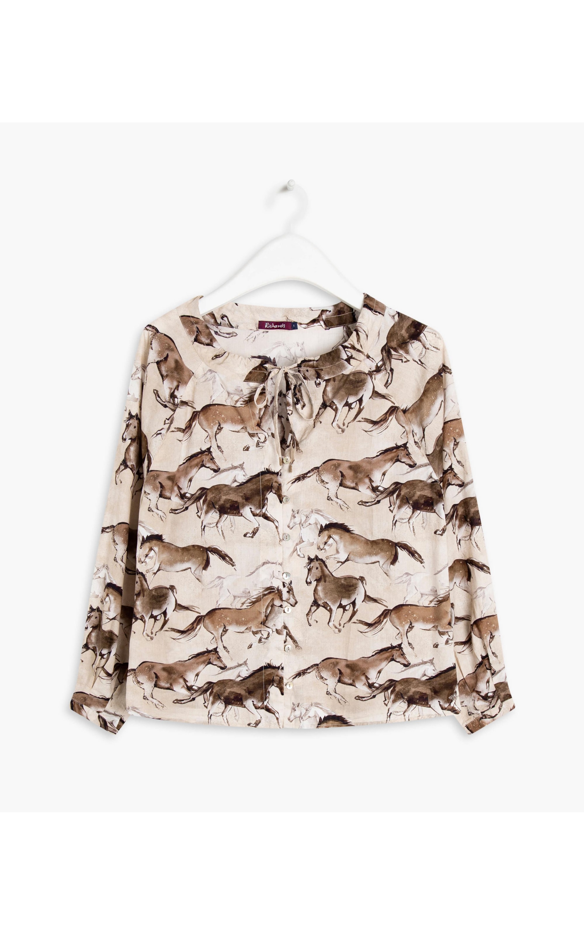 Blusa Palmer Caballos Viscose Areia