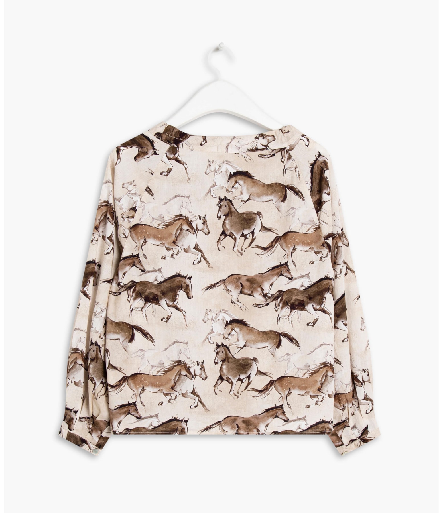 Blusa Palmer Caballos Viscose Areia