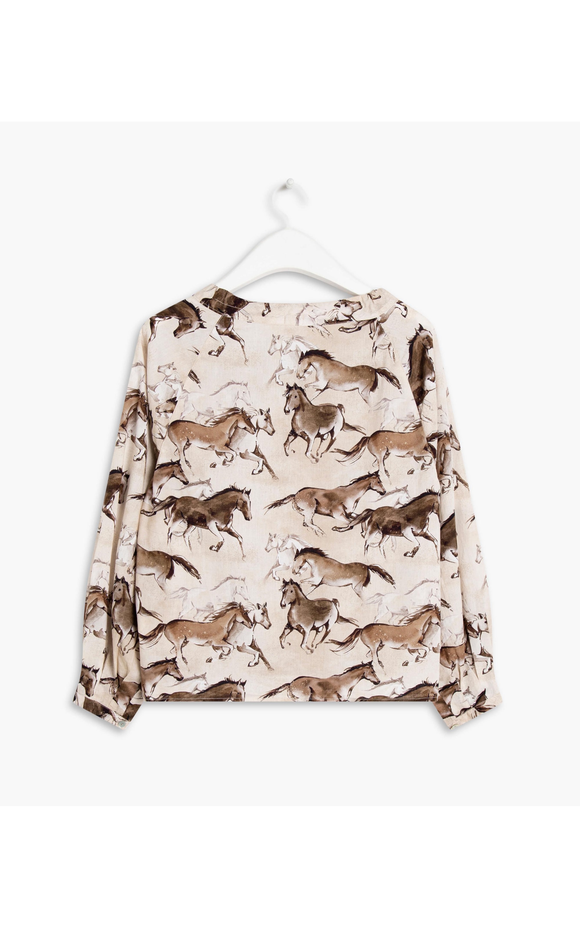 Blusa Palmer Caballos Viscose Areia