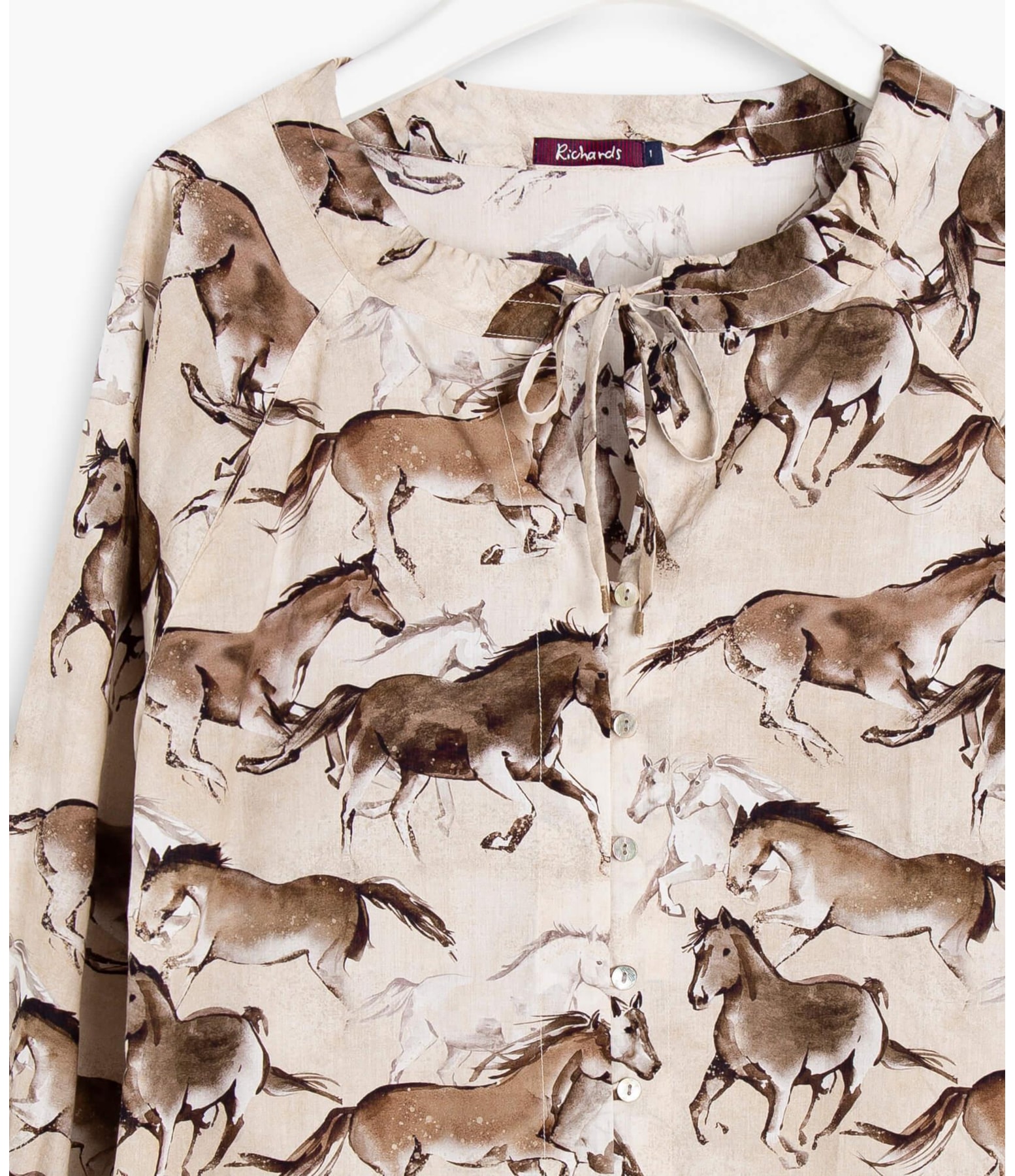 Blusa Palmer Caballos Viscose Areia