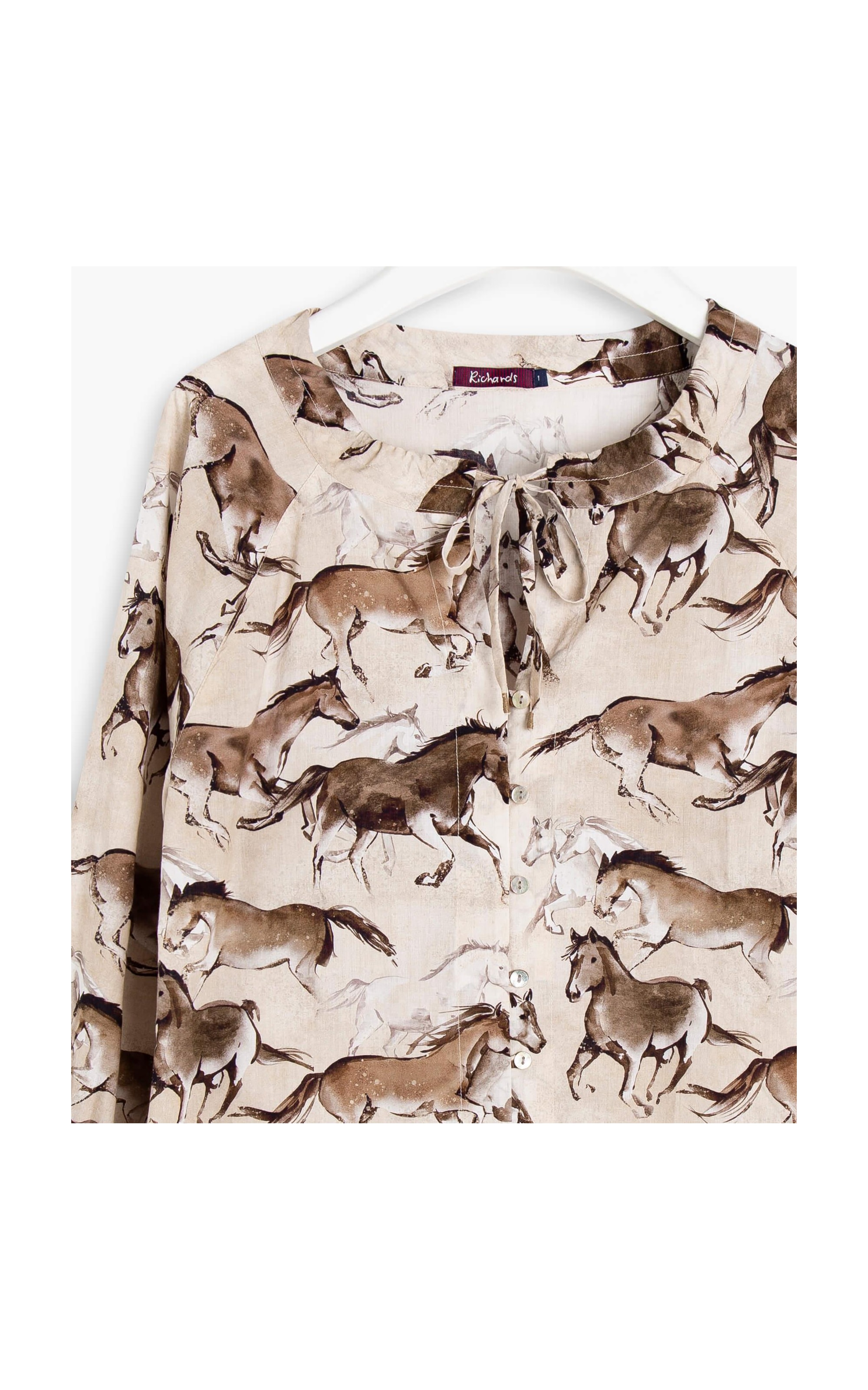 Blusa Palmer Caballos Viscose Areia