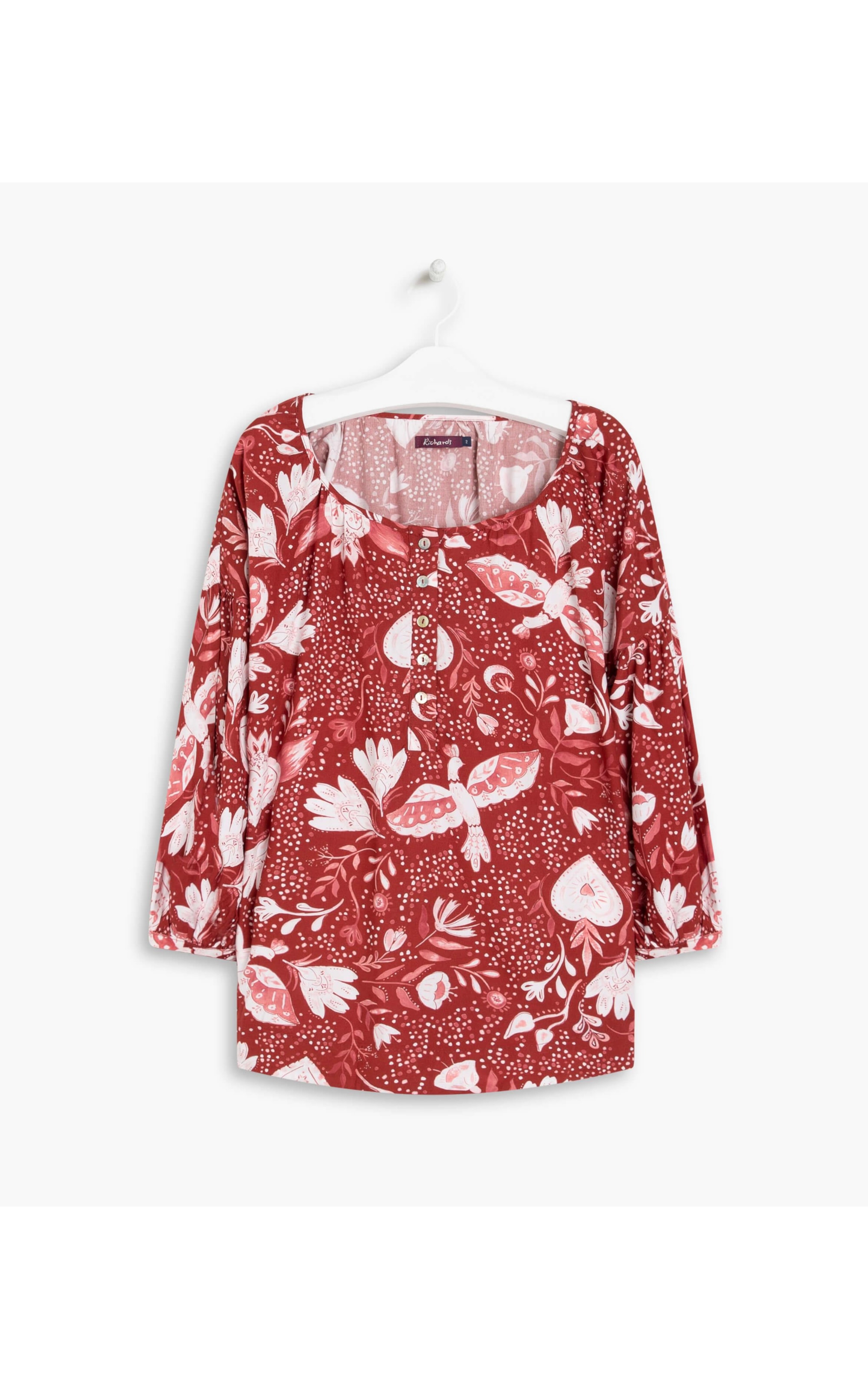 Blusa Pilar Corazon Viscose Bordeaux