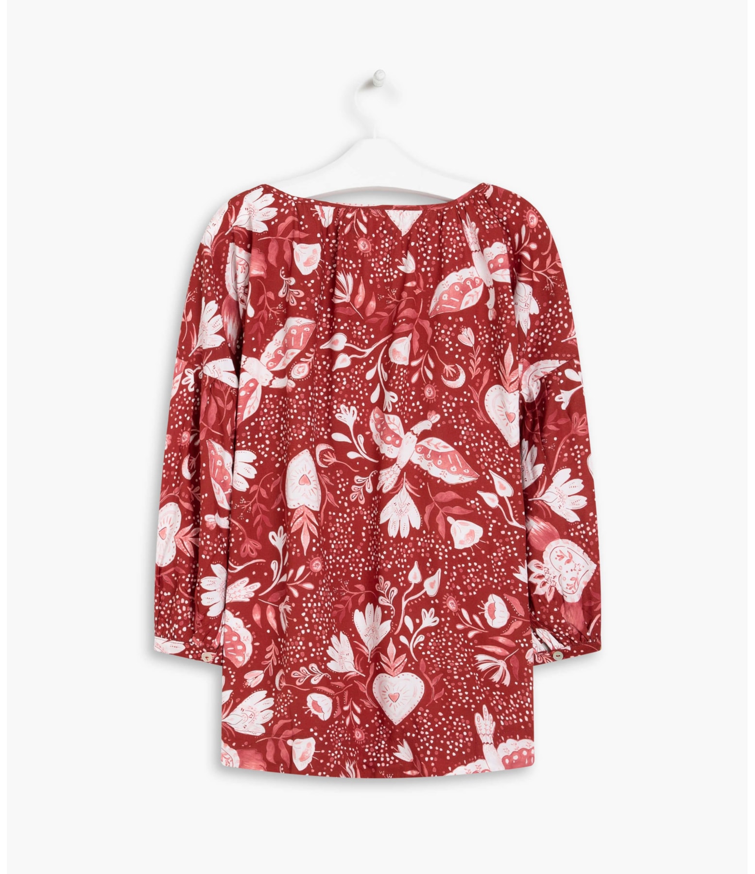 Blusa Pilar Corazon Viscose Bordeaux