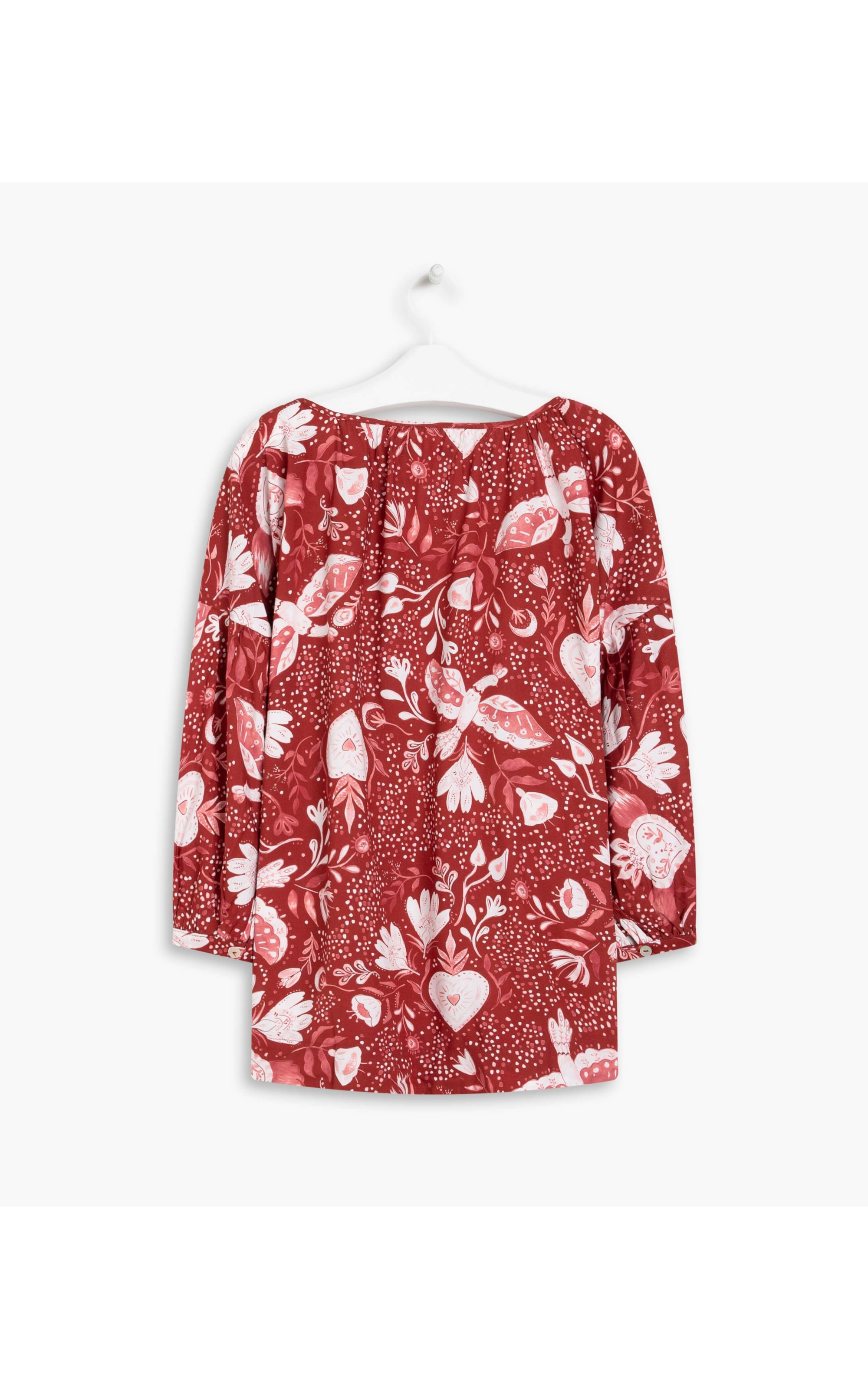 Blusa Pilar Corazon Viscose Bordeaux