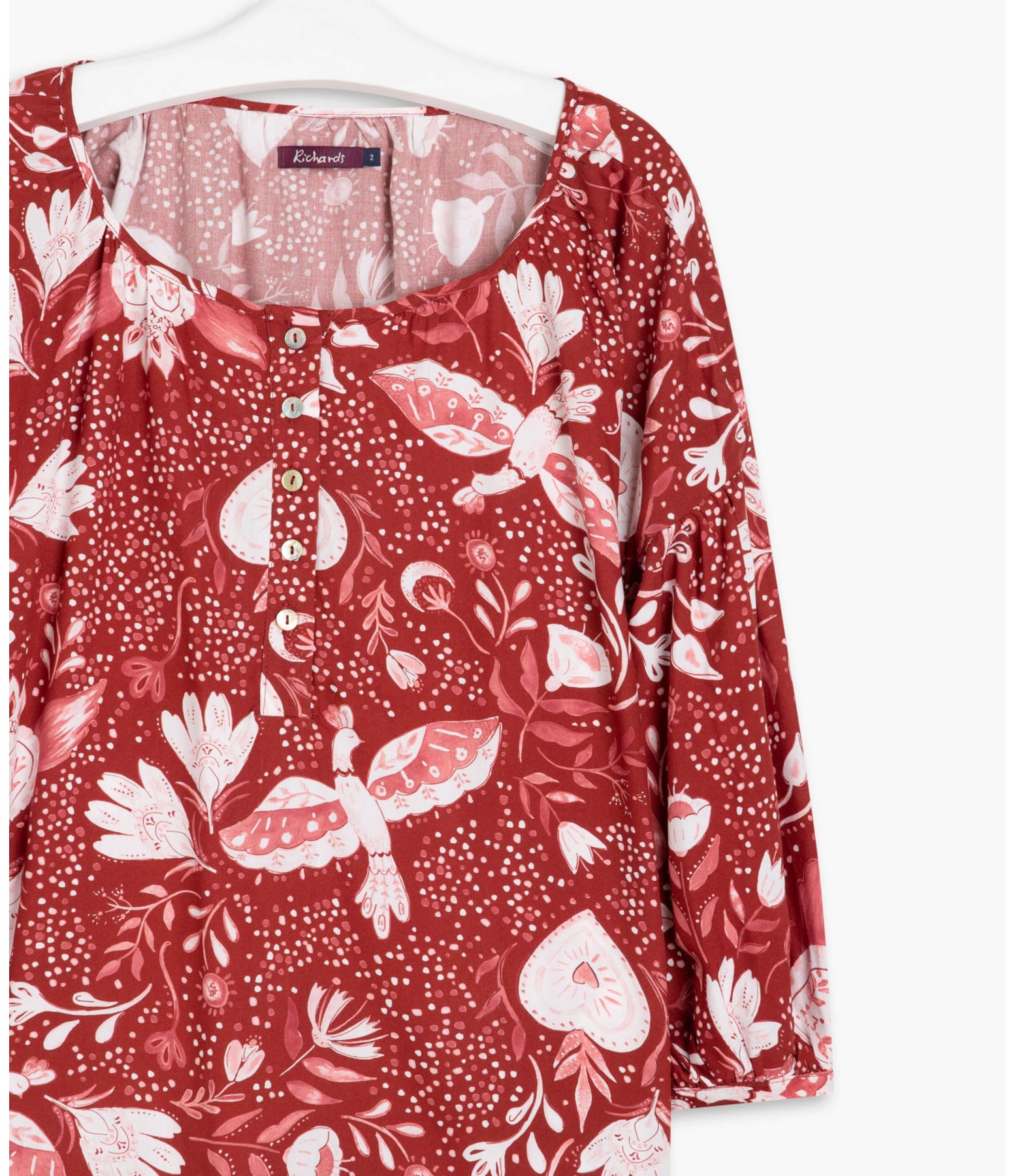 Blusa Pilar Corazon Viscose Bordeaux
