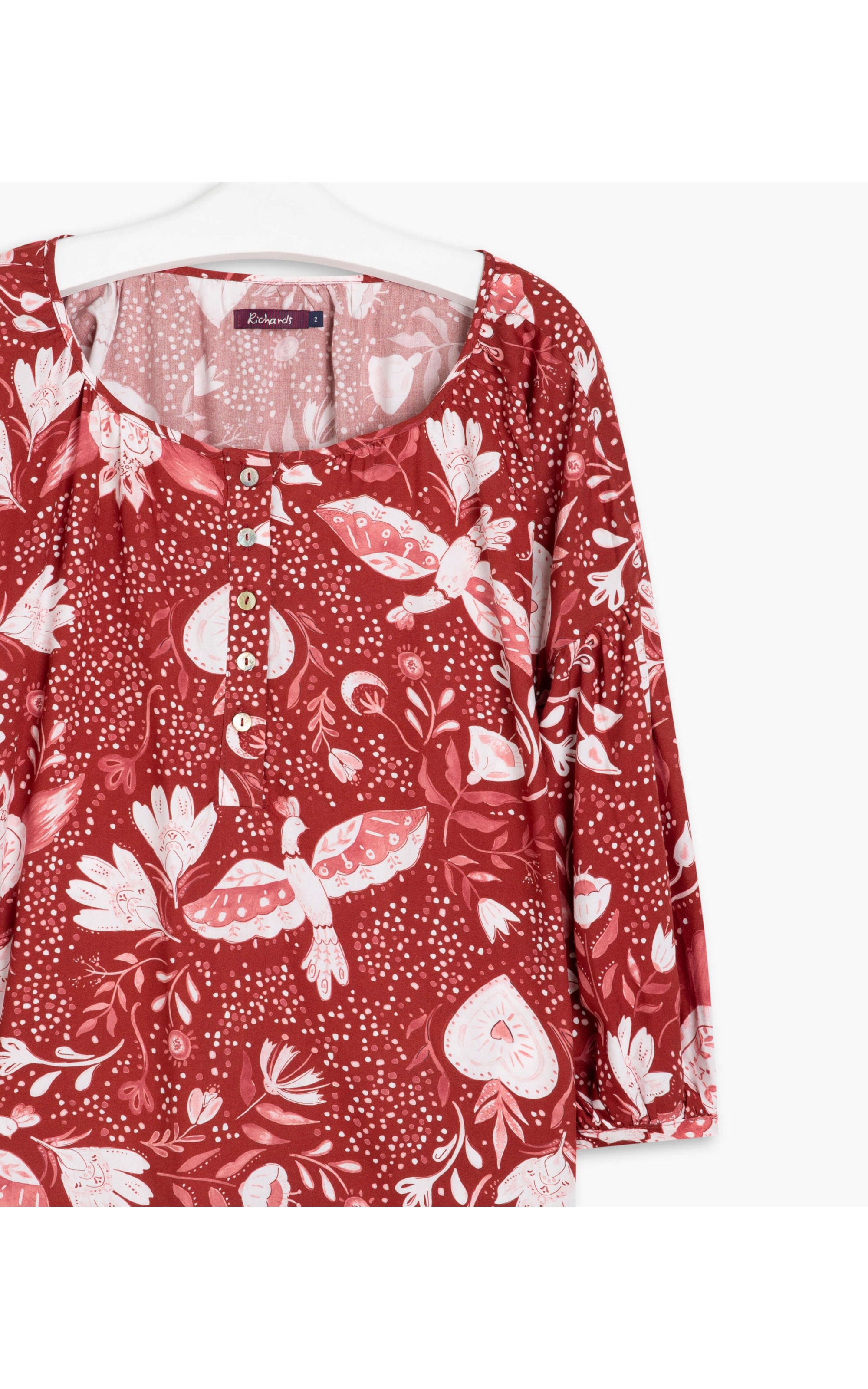 Blusa Pilar Corazon Viscose Bordeaux