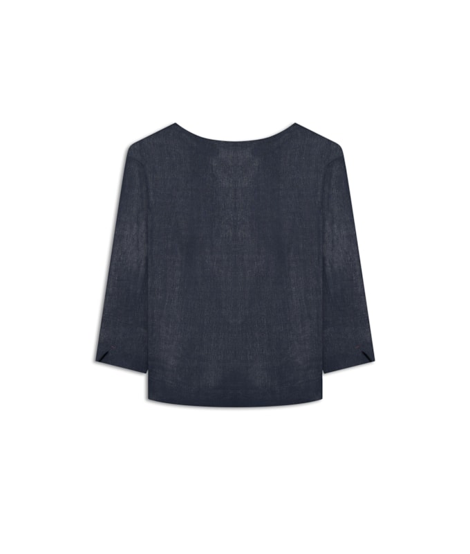 Blusa  Puro Linho Nadine Dark Navy