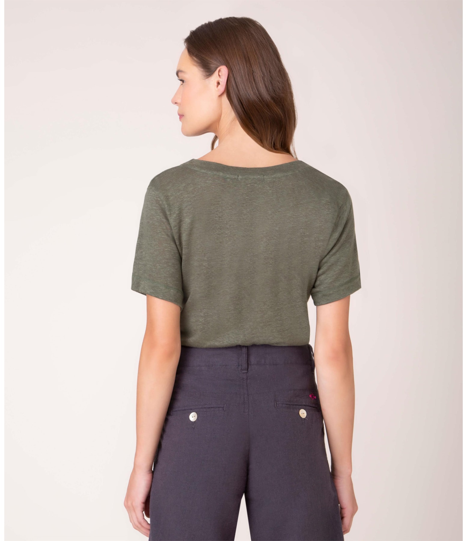 Blusa Puro Linho Paris Verde Militar