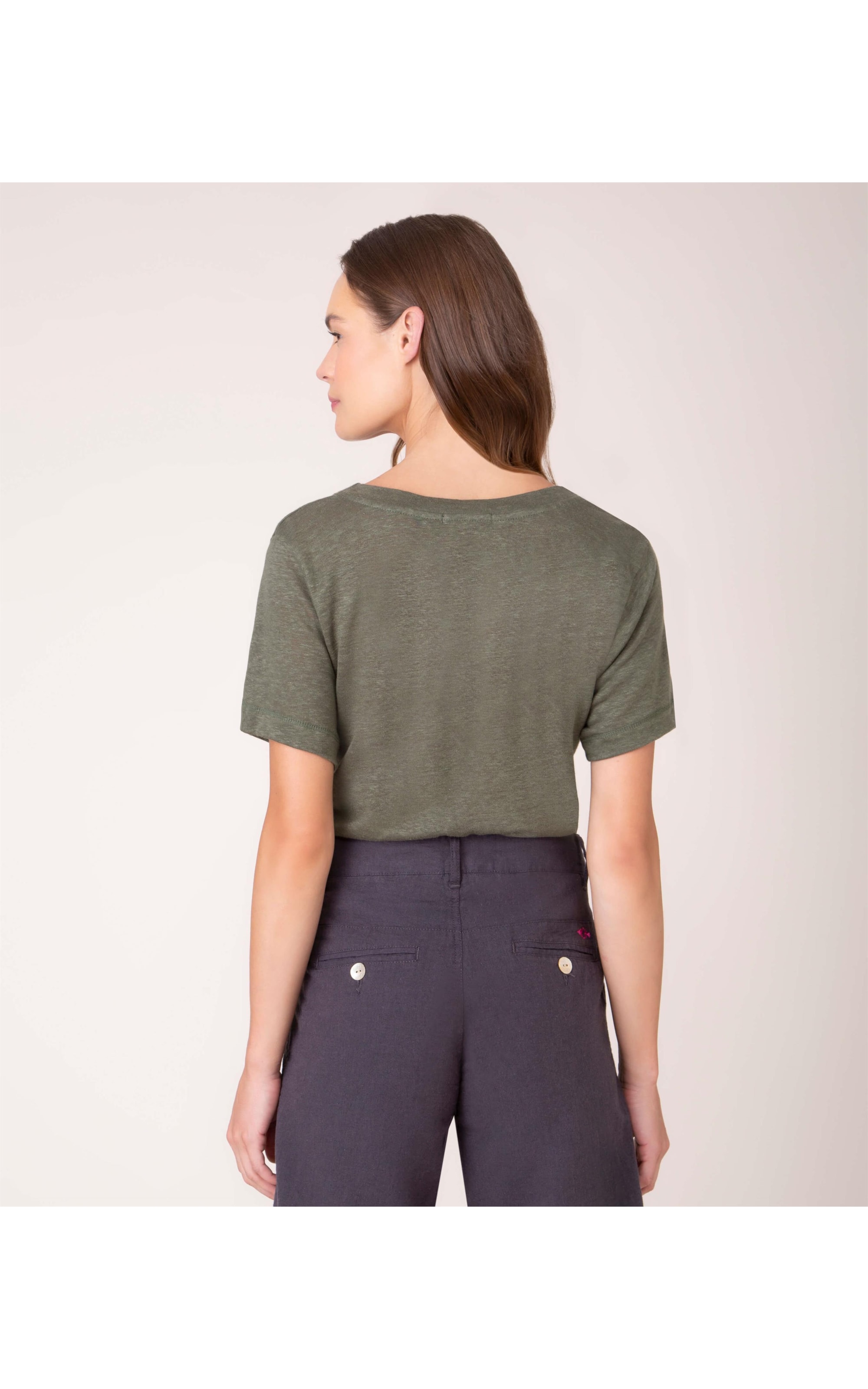 Blusa Puro Linho Paris Verde Militar