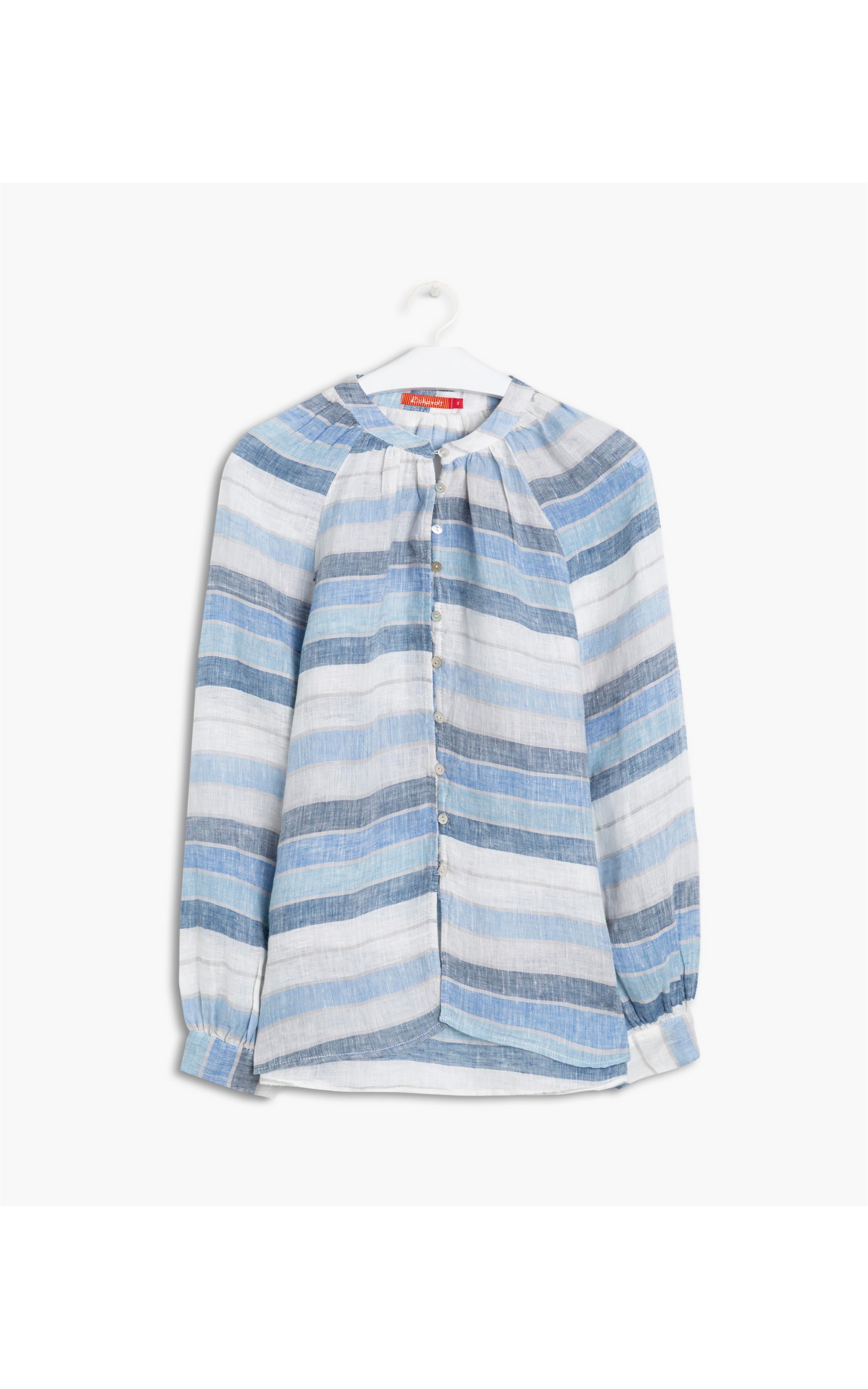 Blusa  Puro Linho  Rafaela Blue Azul Bic