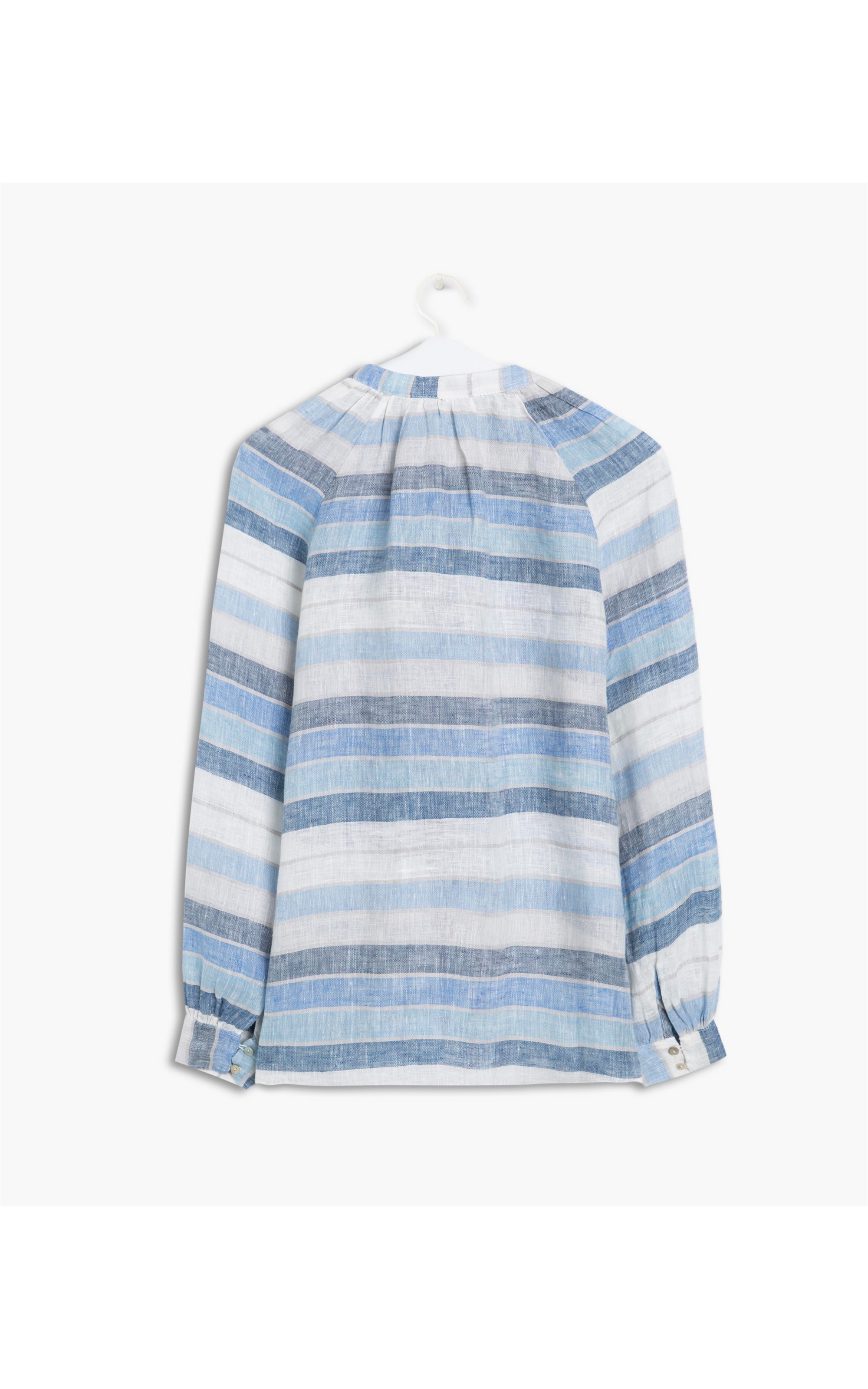Blusa  Puro Linho  Rafaela Blue Azul Bic