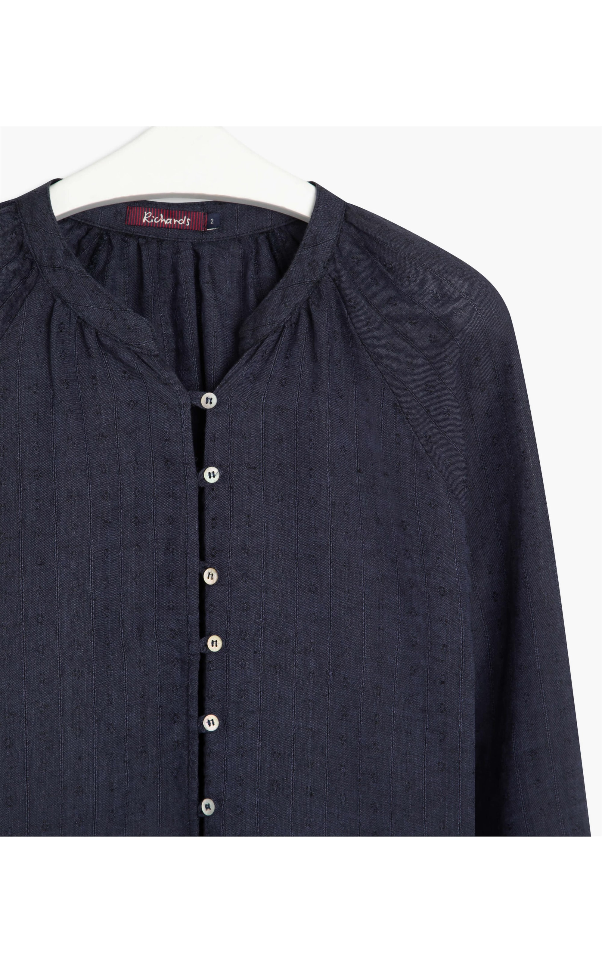 Blusa Puro Linho Rafaela Listras  Ft Dark Navy