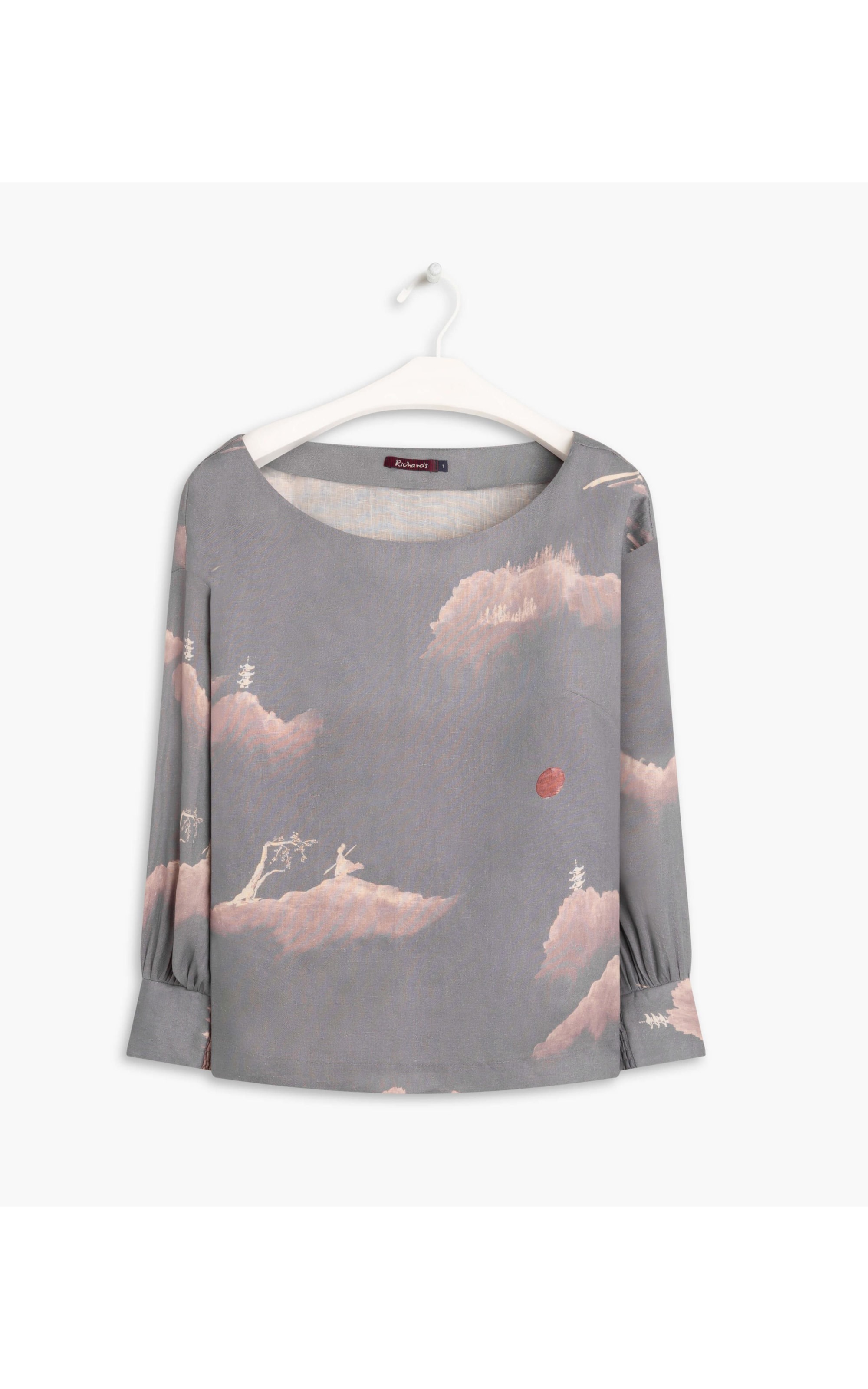 Blusa  Puro Linho  Rekish Azul Pervante