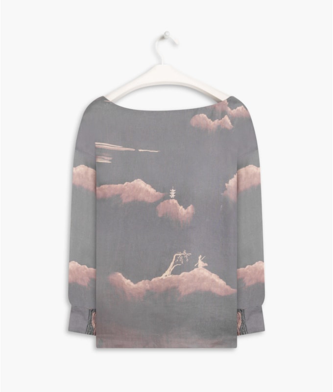 Blusa  Puro Linho  Rekish Azul Pervante