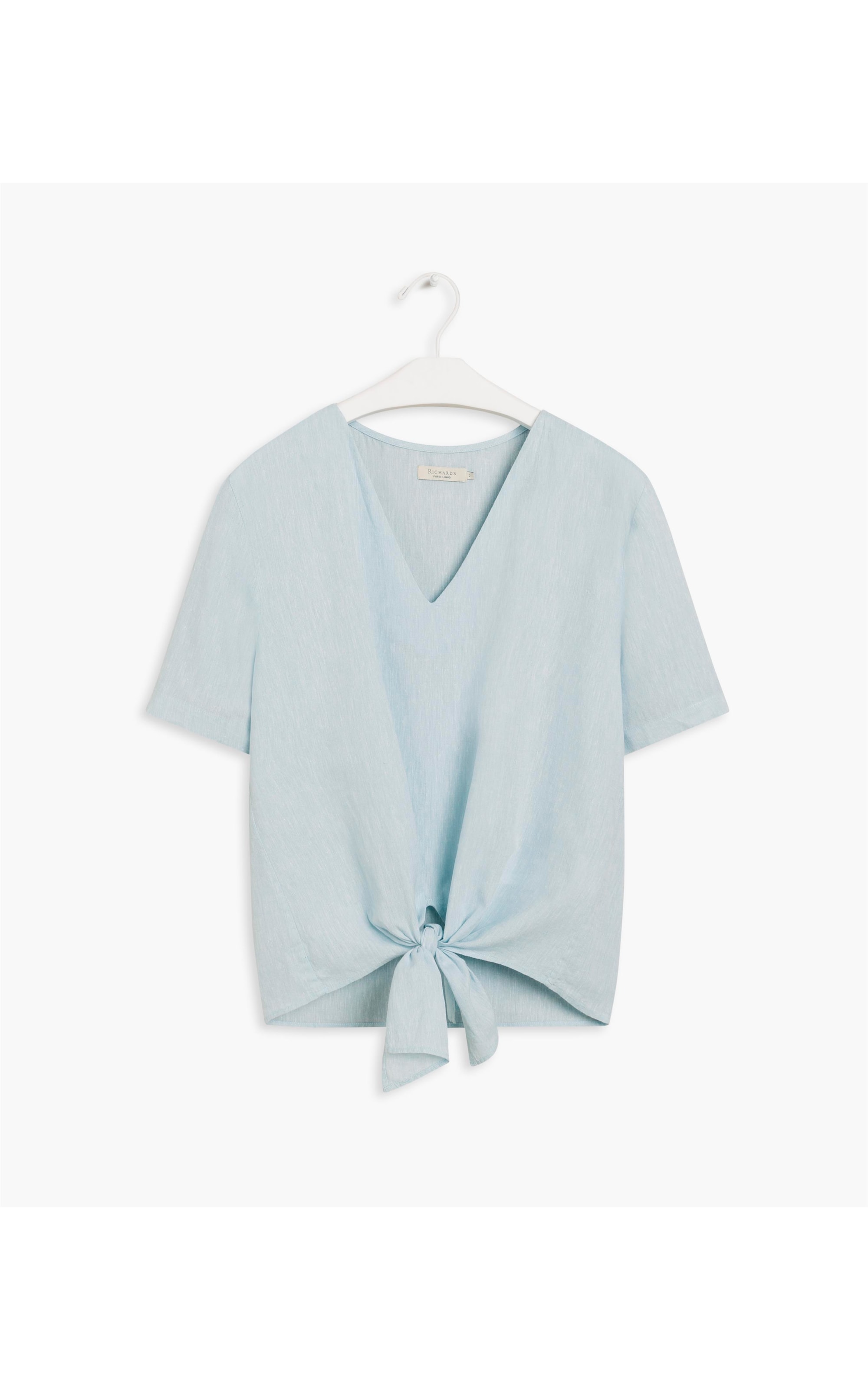 Blusa Puro Linho Renata Azul Claro