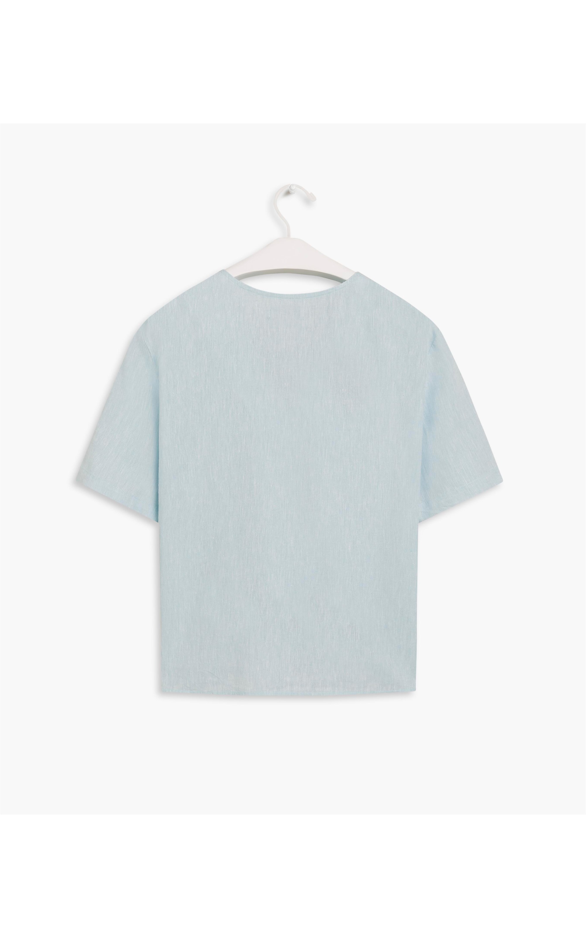 Blusa Puro Linho Renata Azul Claro