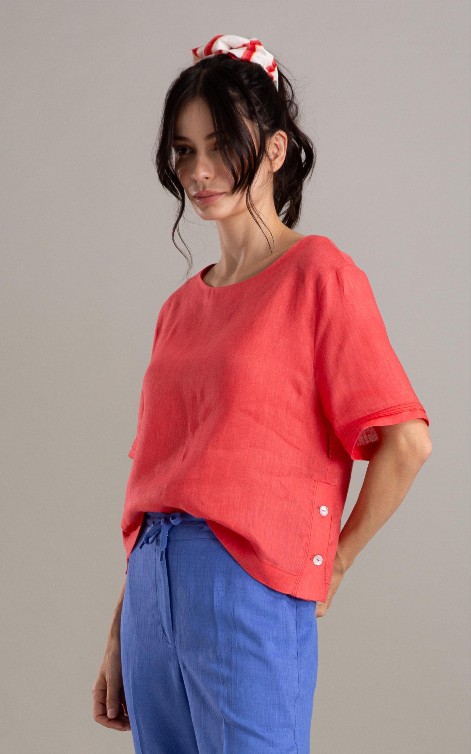 Blusa  Puro Linho Tannie Coral