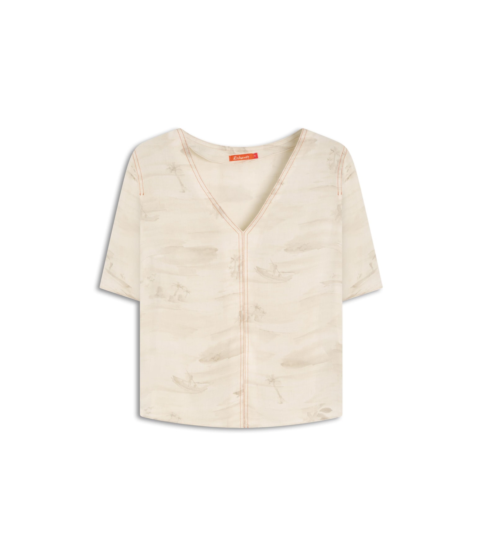 Blusa Ravena Mar Mono Linho Blend Caqui