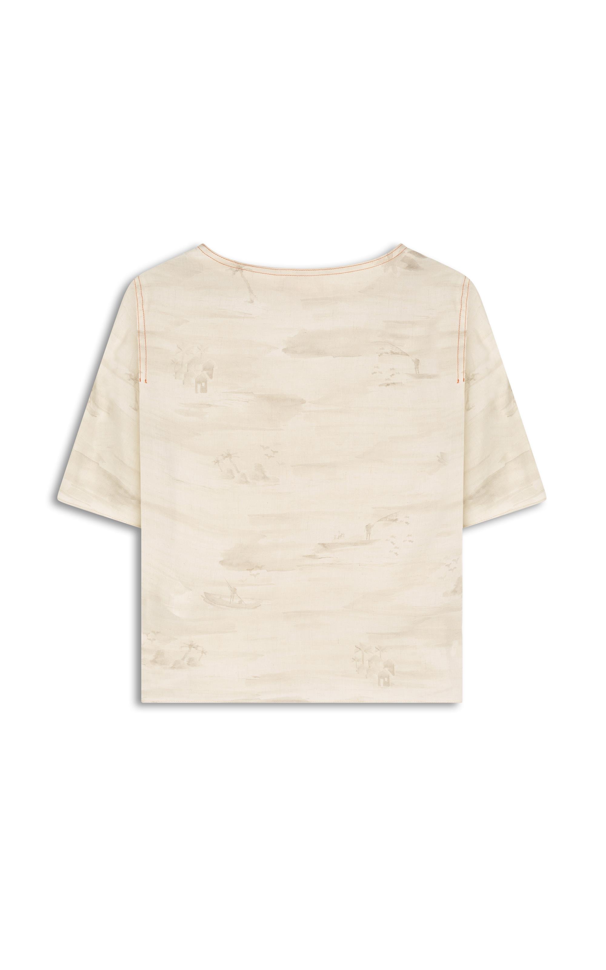 Blusa Ravena Mar Mono Linho Blend Caqui