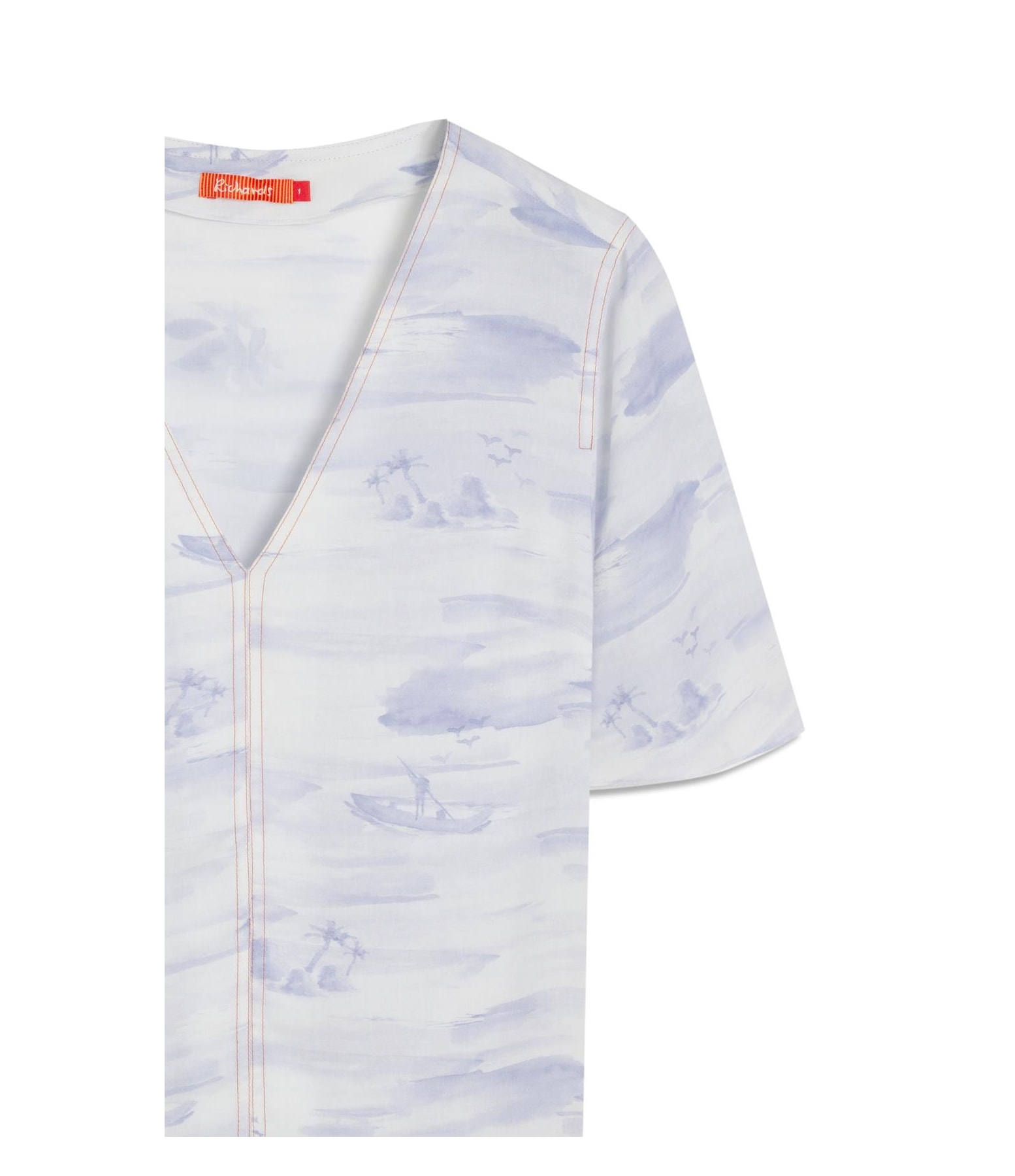 Blusa Ravena Mar Mono Linho Blend Purple Blue