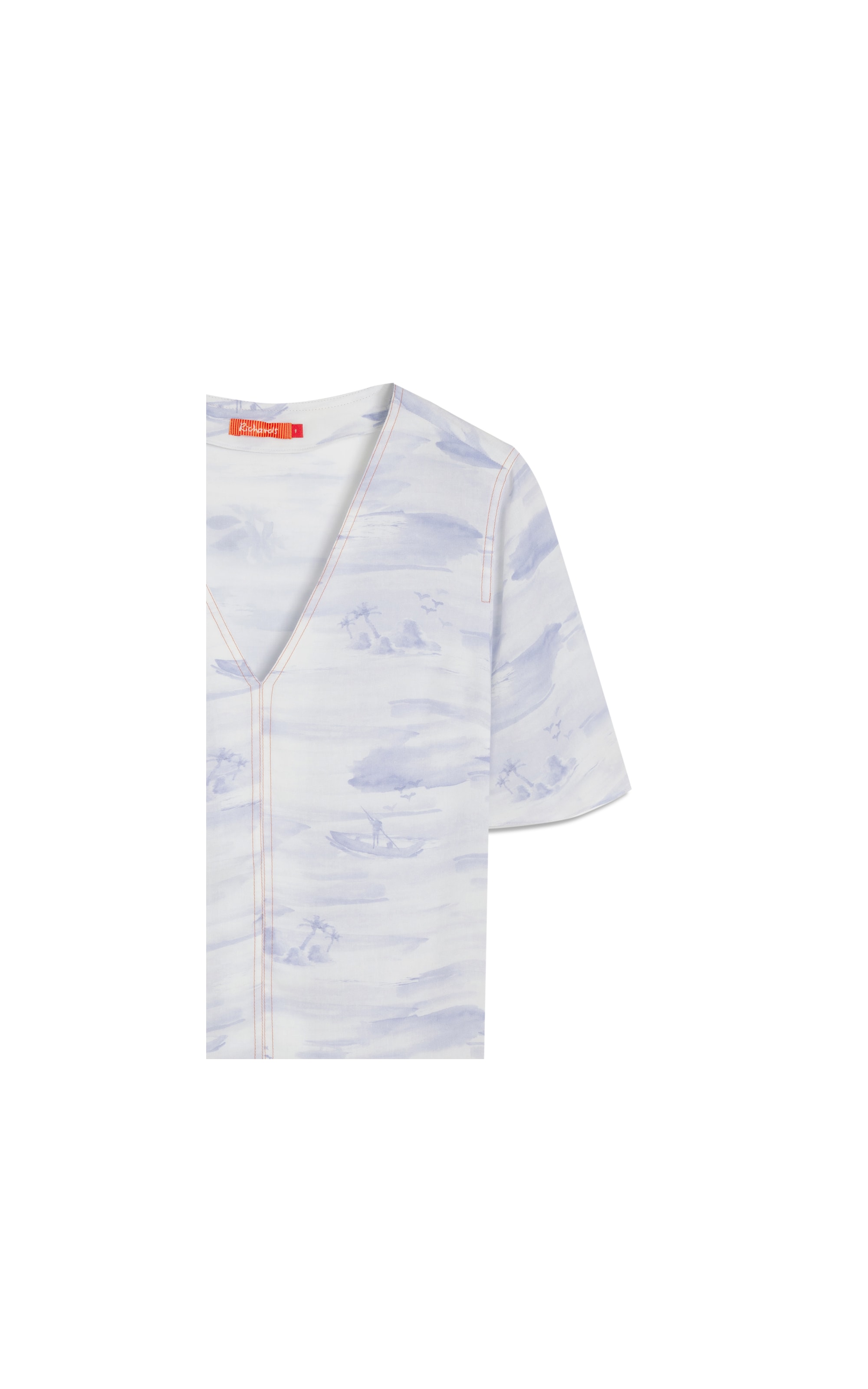 Blusa Ravena Mar Mono Linho Blend Purple Blue