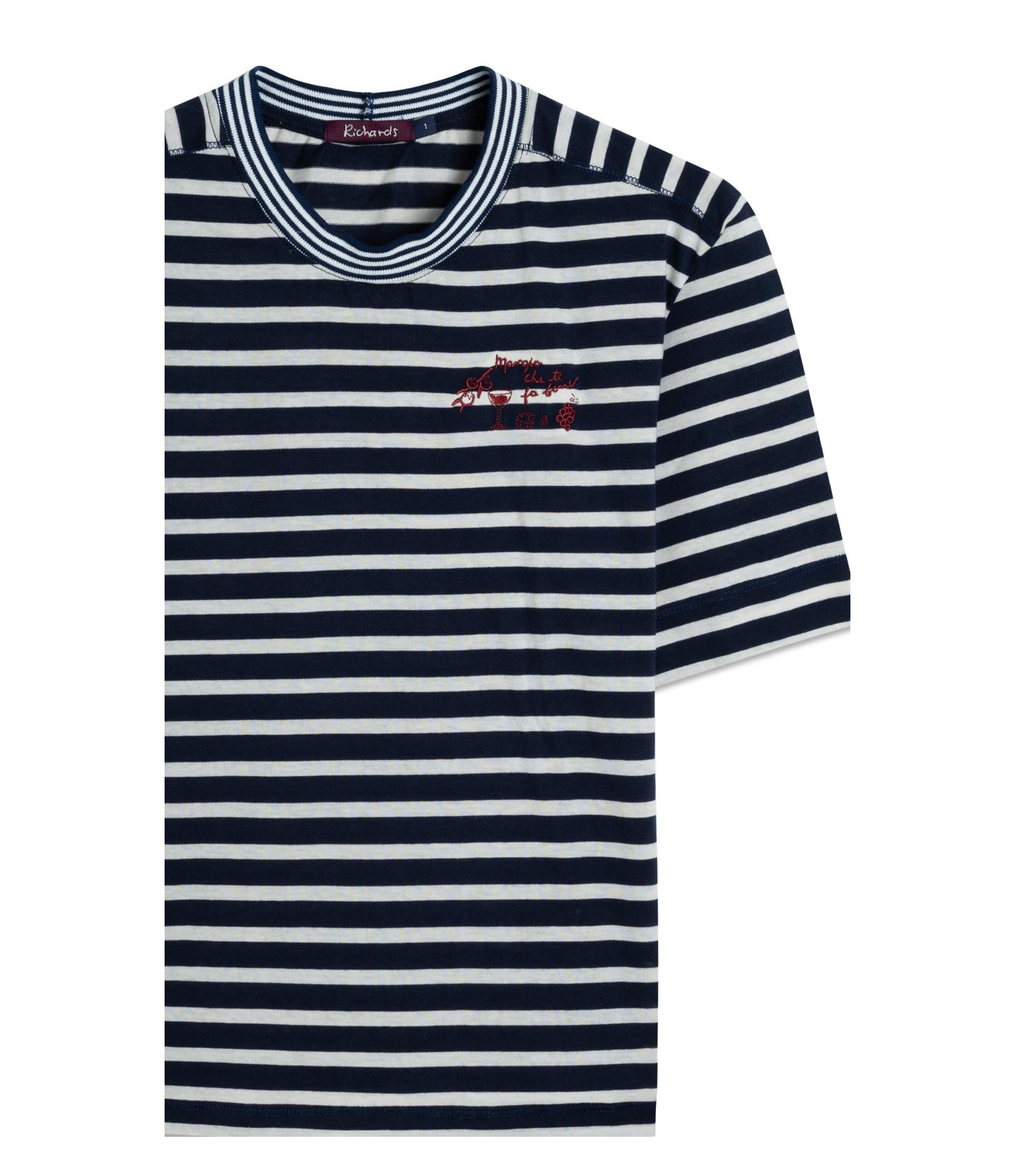 Blusa Rina Mangia Listrada Retilínea Marinho
