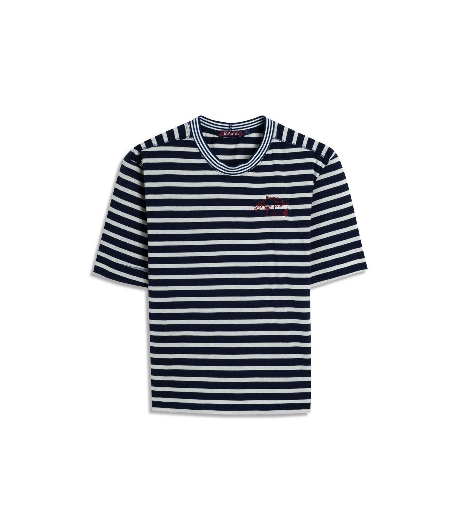 Blusa Rina Mangia Listrada Retilínea Marinho