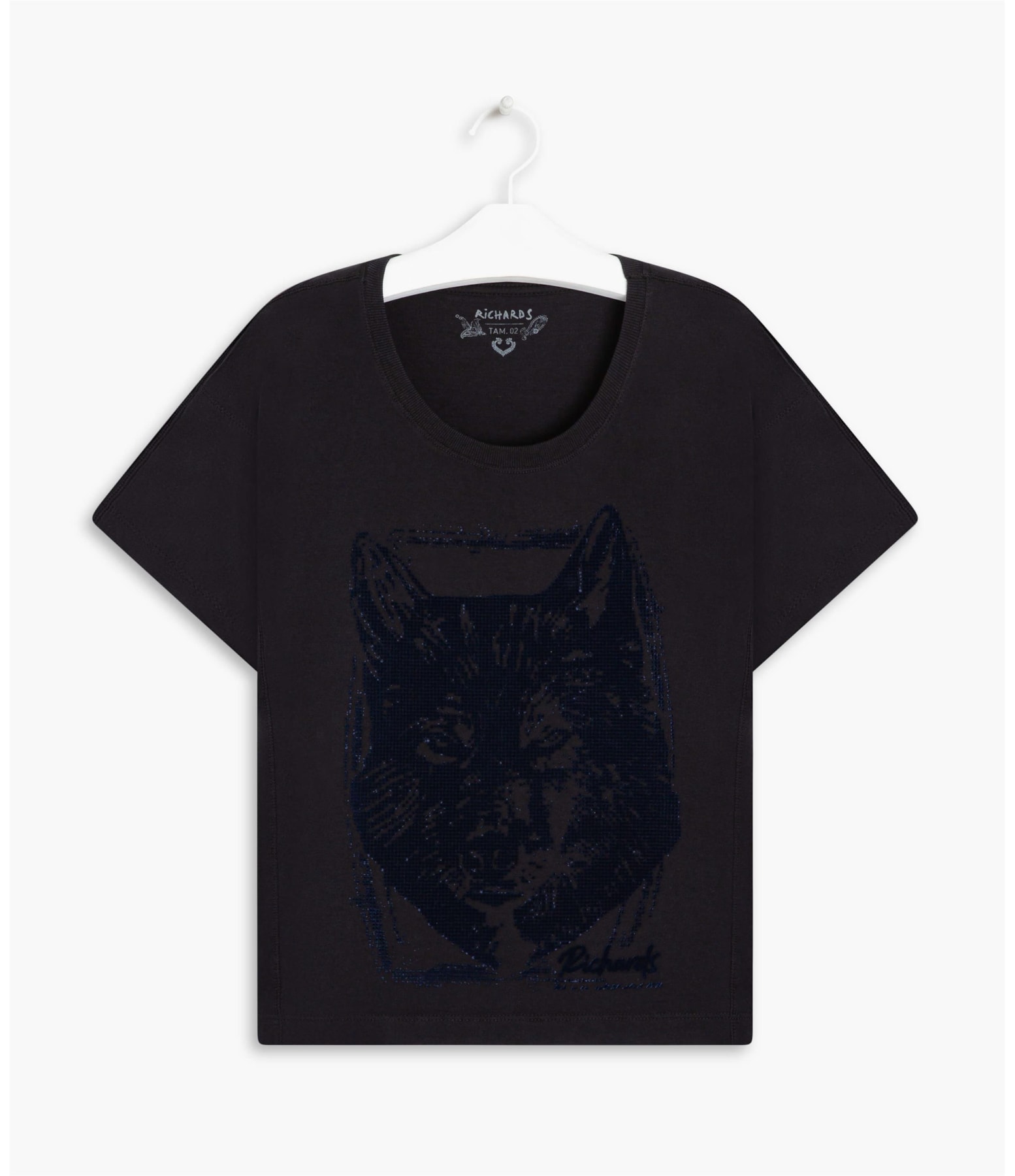 Blusa Samira Estampada Lobo Gd Preto