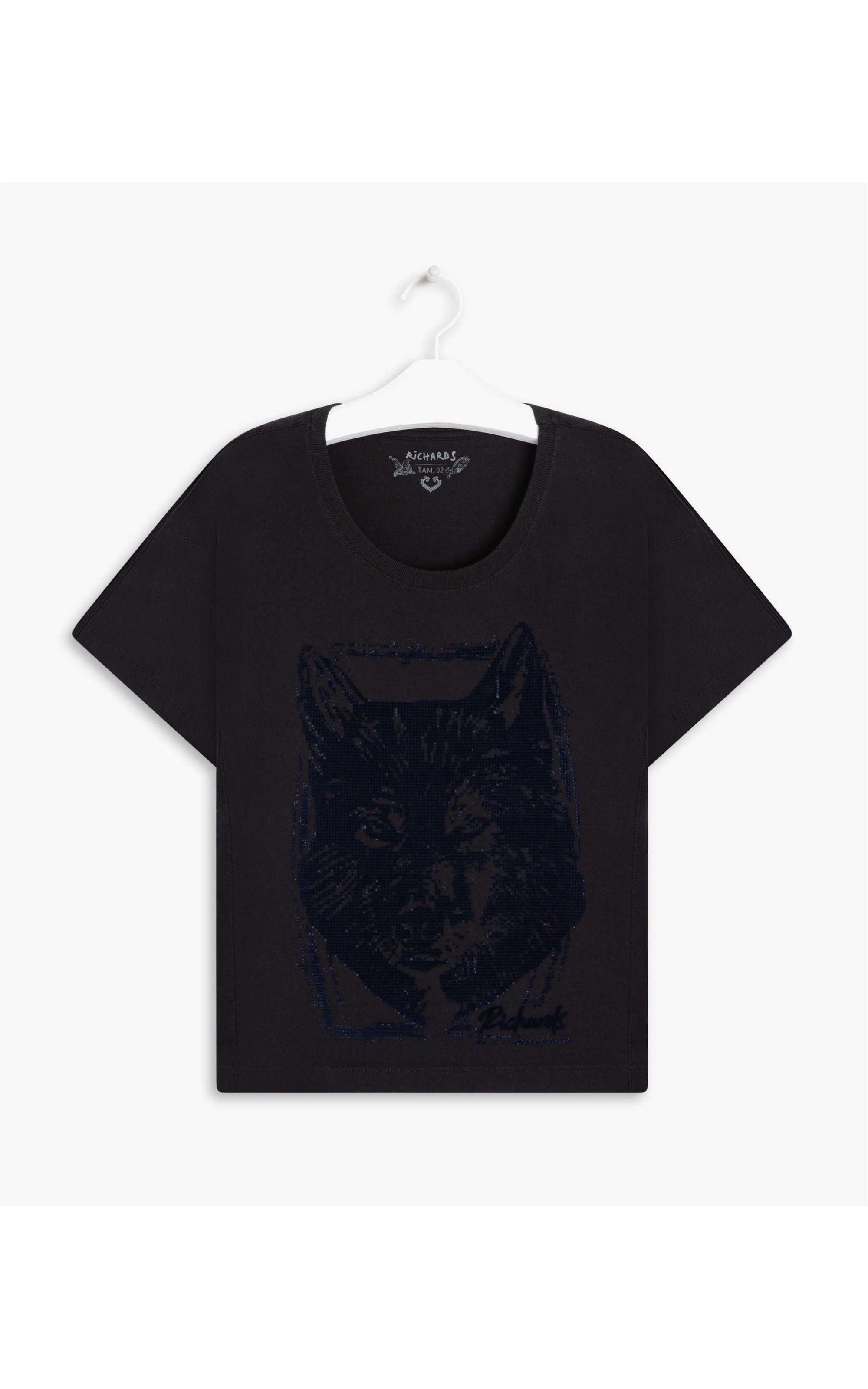 Blusa Samira Estampada Lobo Gd Preto