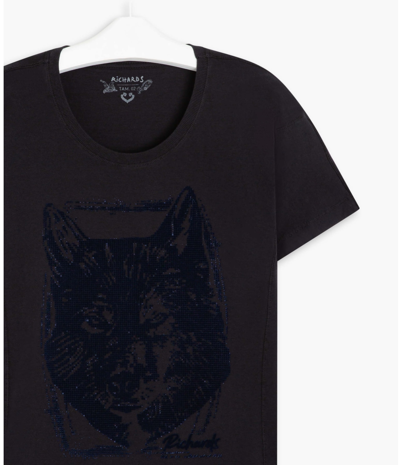 Blusa Samira Estampada Lobo Gd Preto