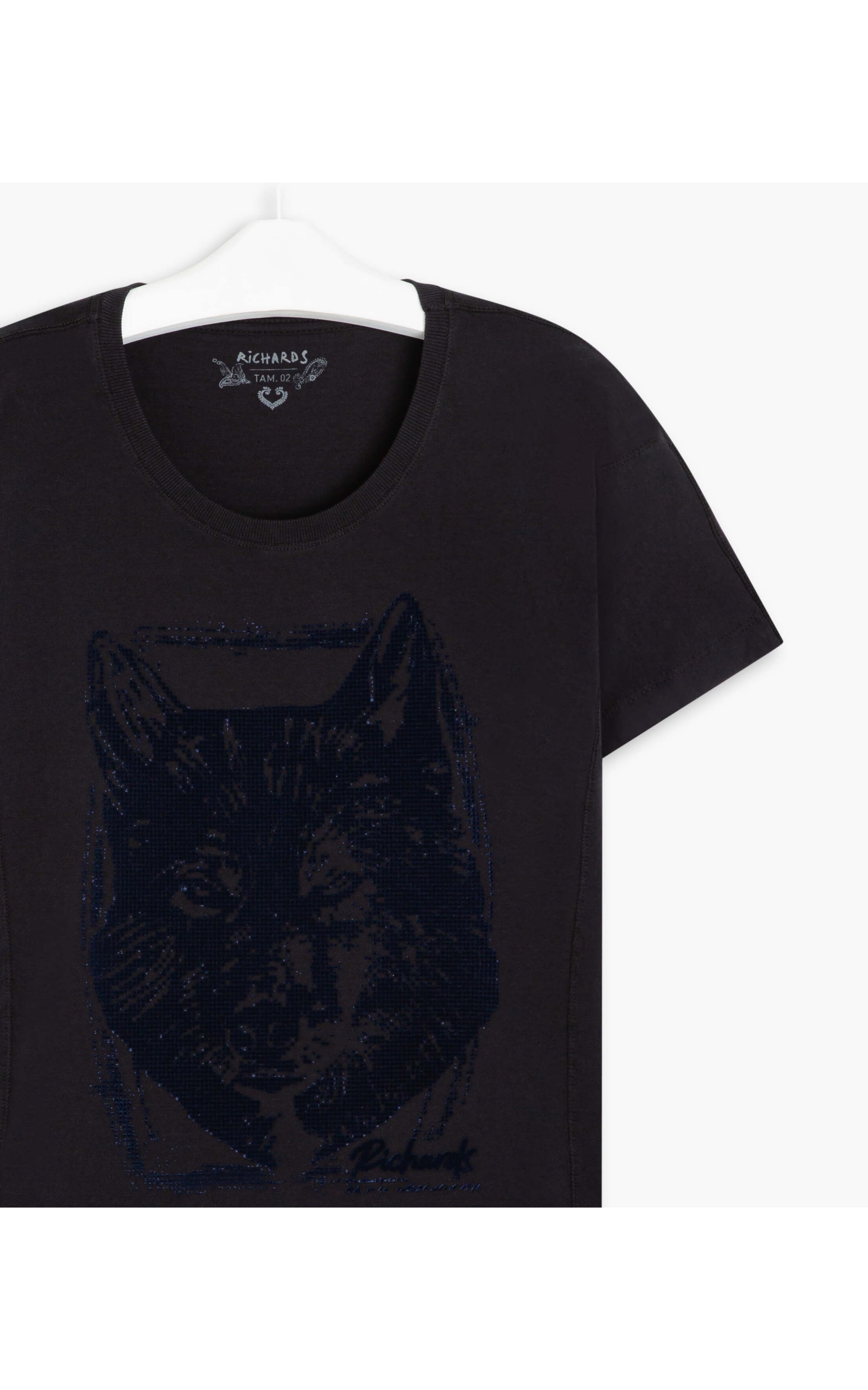 Blusa Samira Estampada Lobo Gd Preto