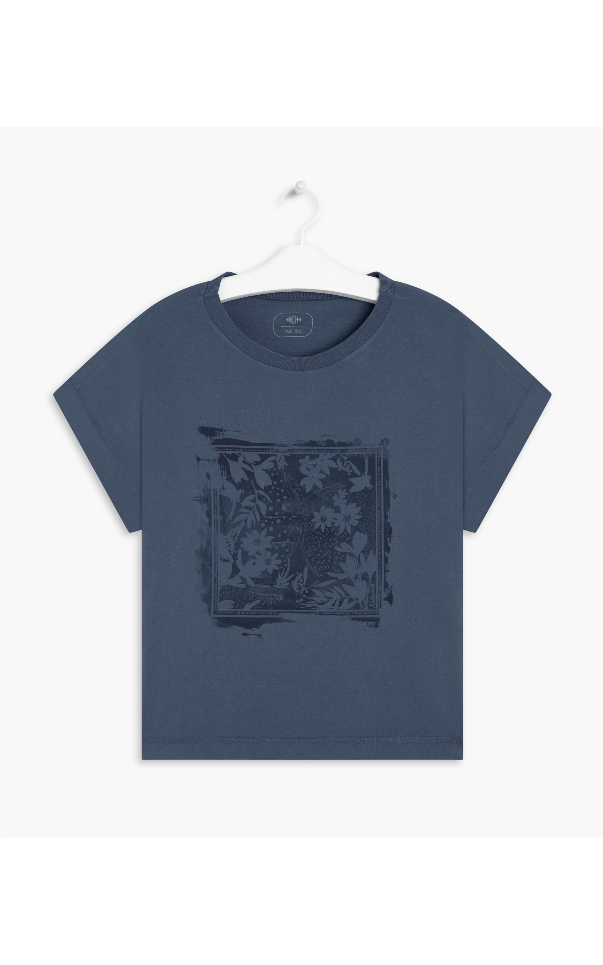 Blusa Sazan Arara Flower Gd Marinho