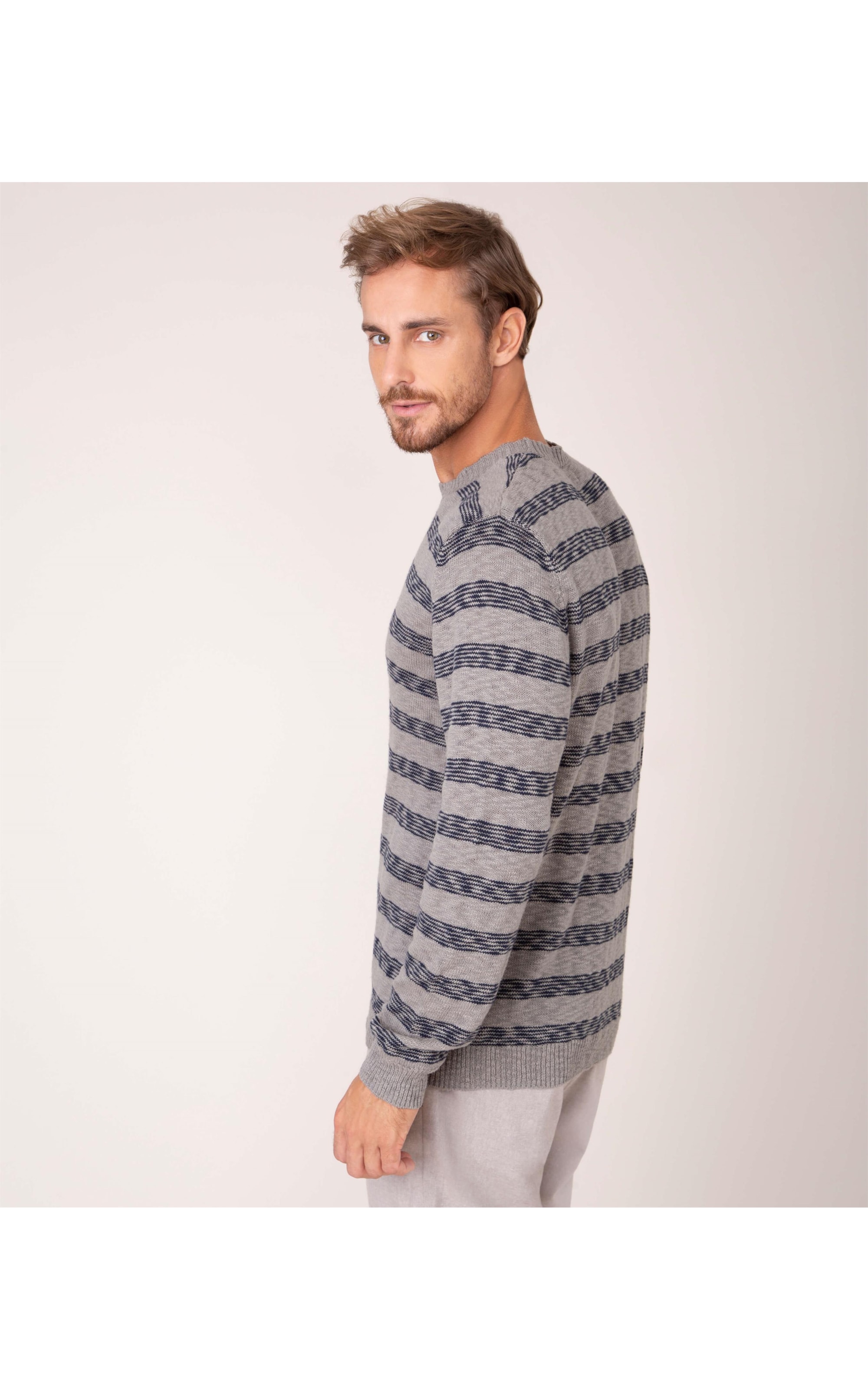Blusa Seafaring Listrado Cinza Mescla