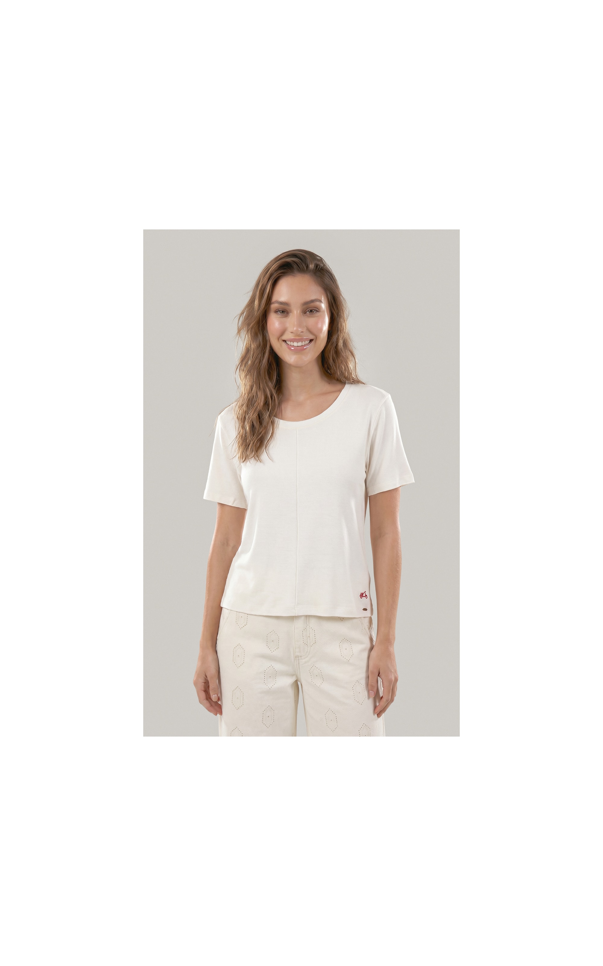 Blusa Siena Bordado Lambreta Lisa Mc Branco