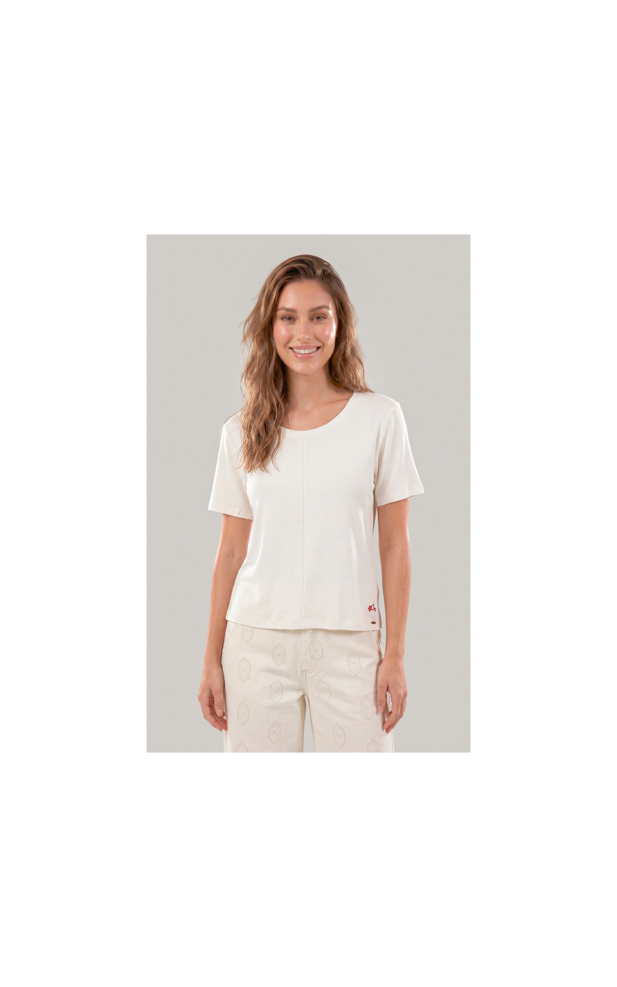 Blusa Siena Bordado Lambreta Lisa Mc Branco