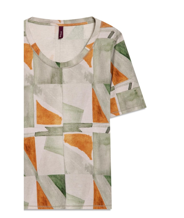 Blusa Siena Estampa Mosaico Lb Verde Army