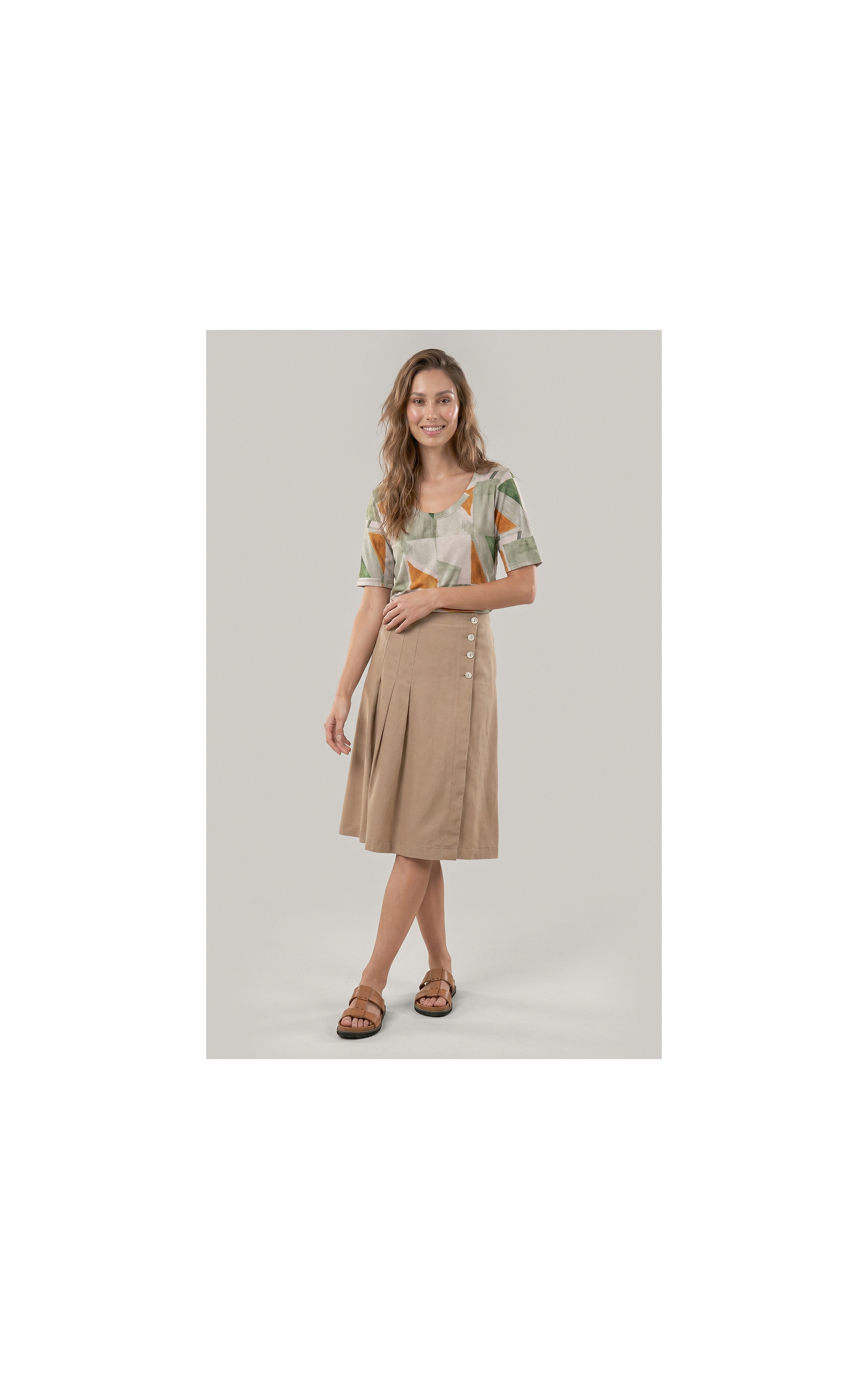 Blusa Siena Estampa Mosaico Lb Verde Army