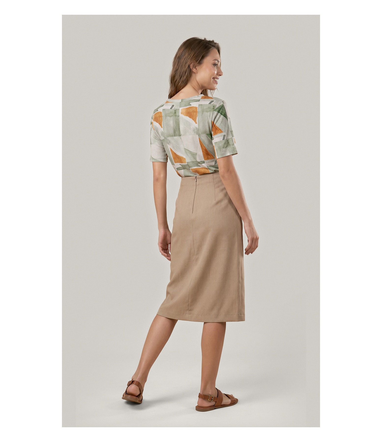Blusa Siena Estampa Mosaico Lb Verde Army