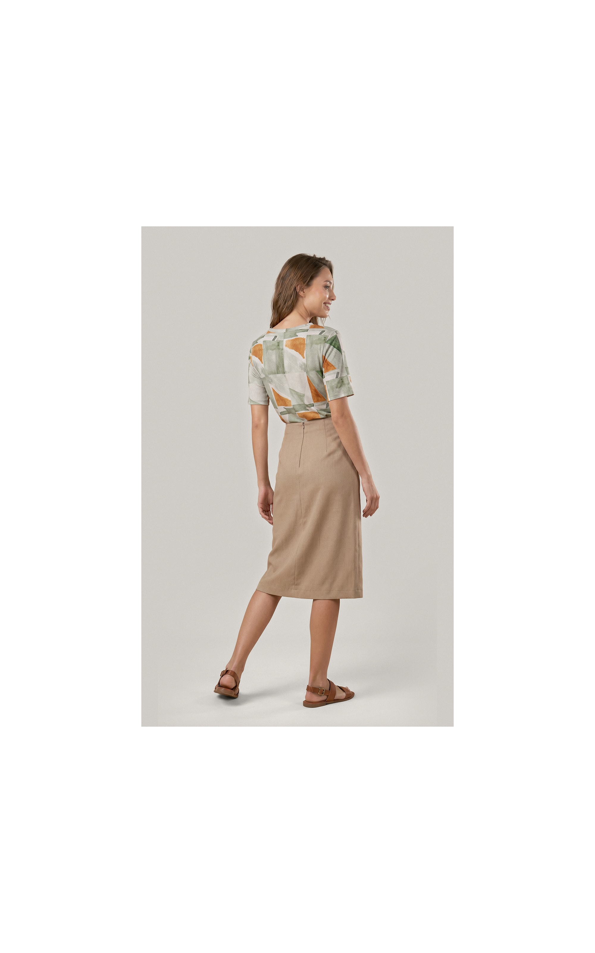 Blusa Siena Estampa Mosaico Lb Verde Army