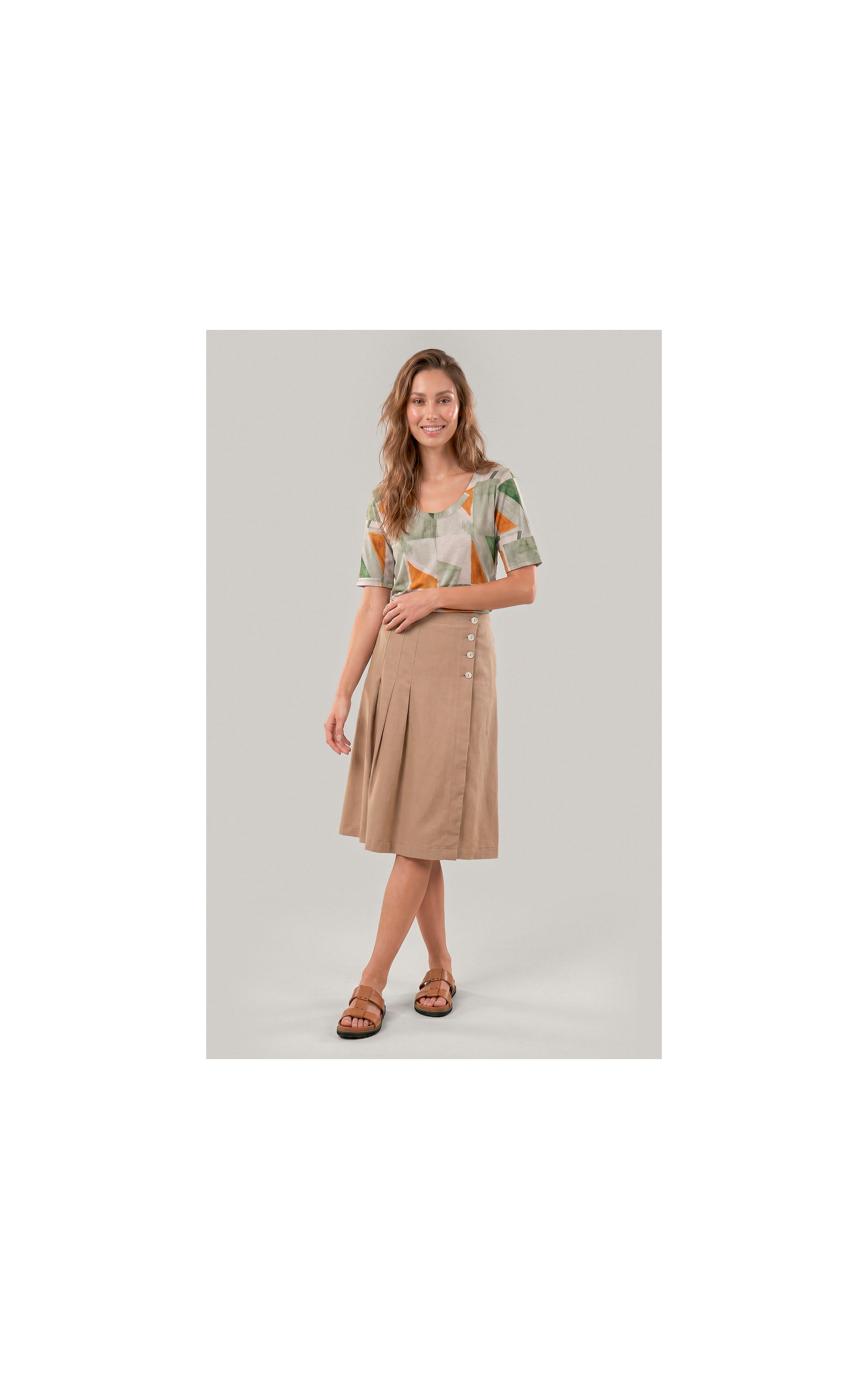Blusa Siena Estampa Mosaico Verde Army