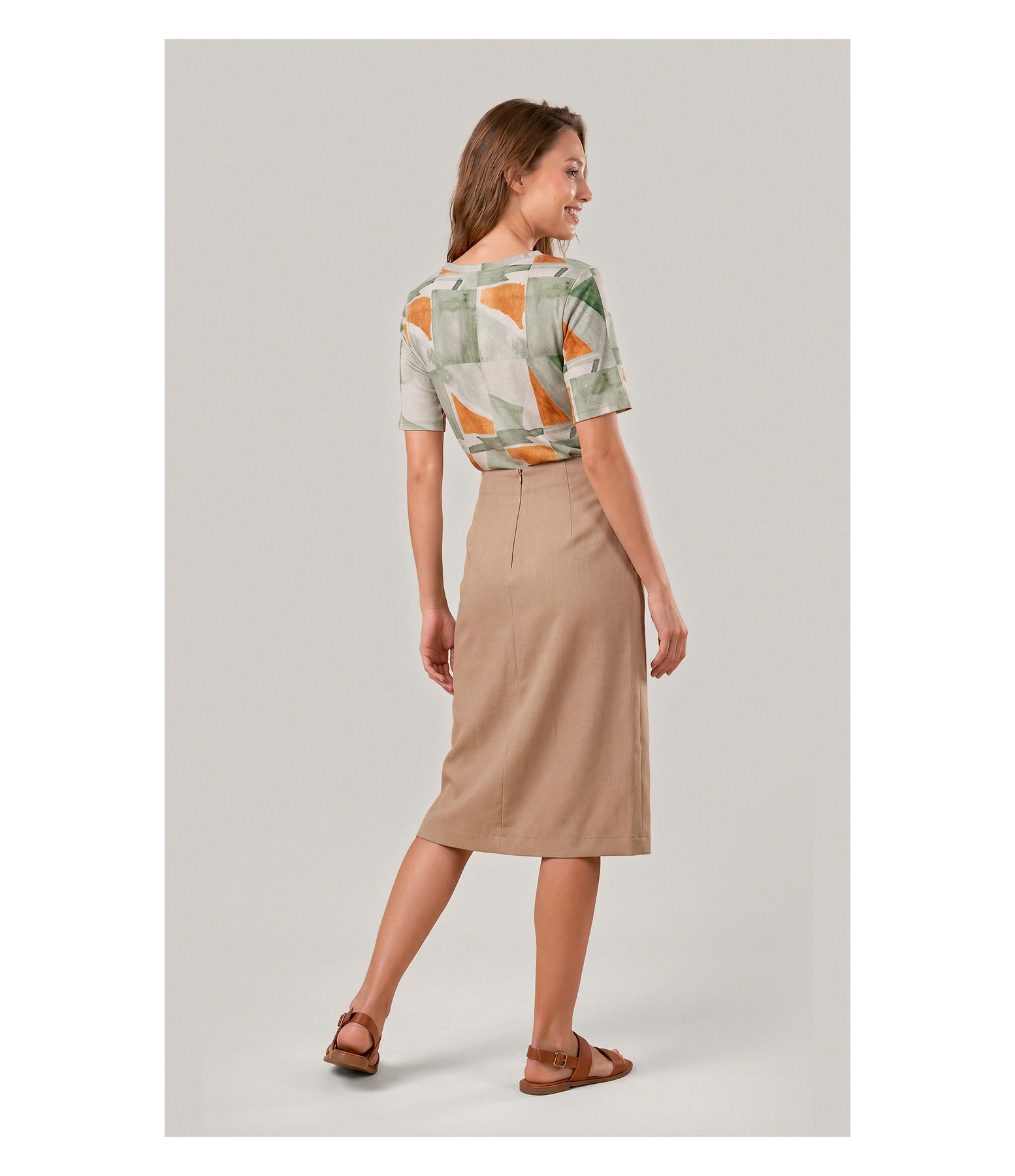 Blusa Siena Estampa Mosaico Verde Army