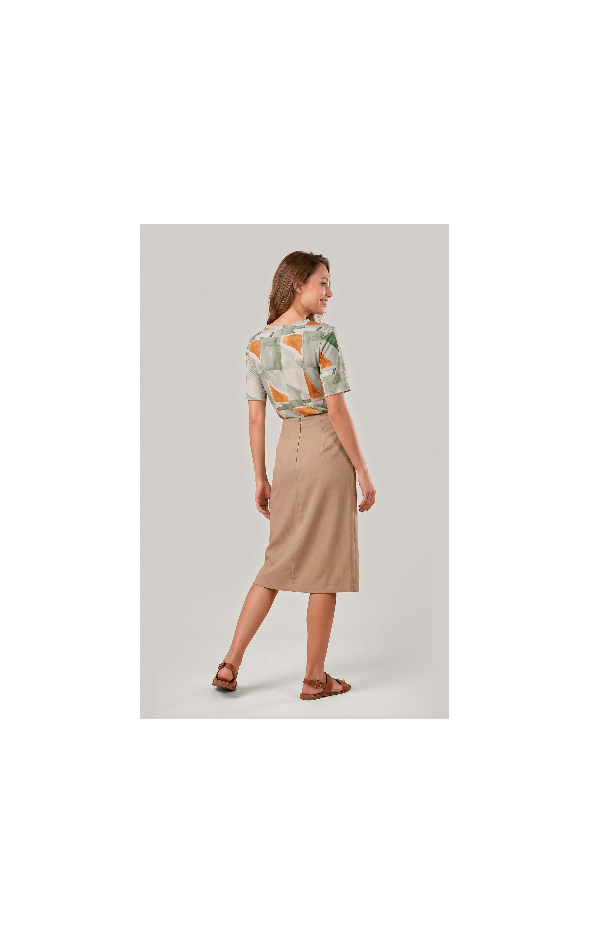 Blusa Siena Estampa Mosaico Verde Army