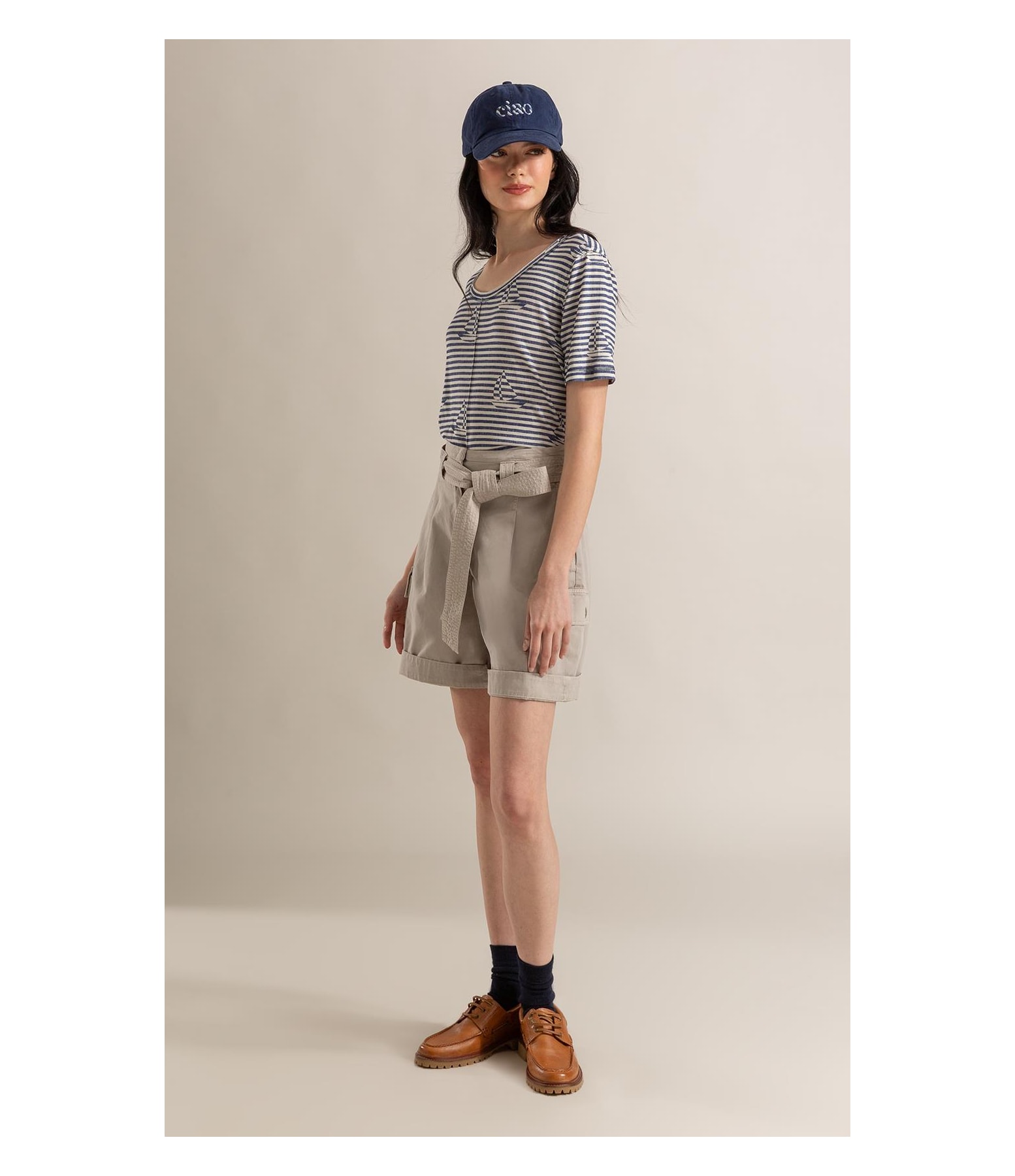 Blusa Siena Estampa Sailer Stripes Lb Marinho