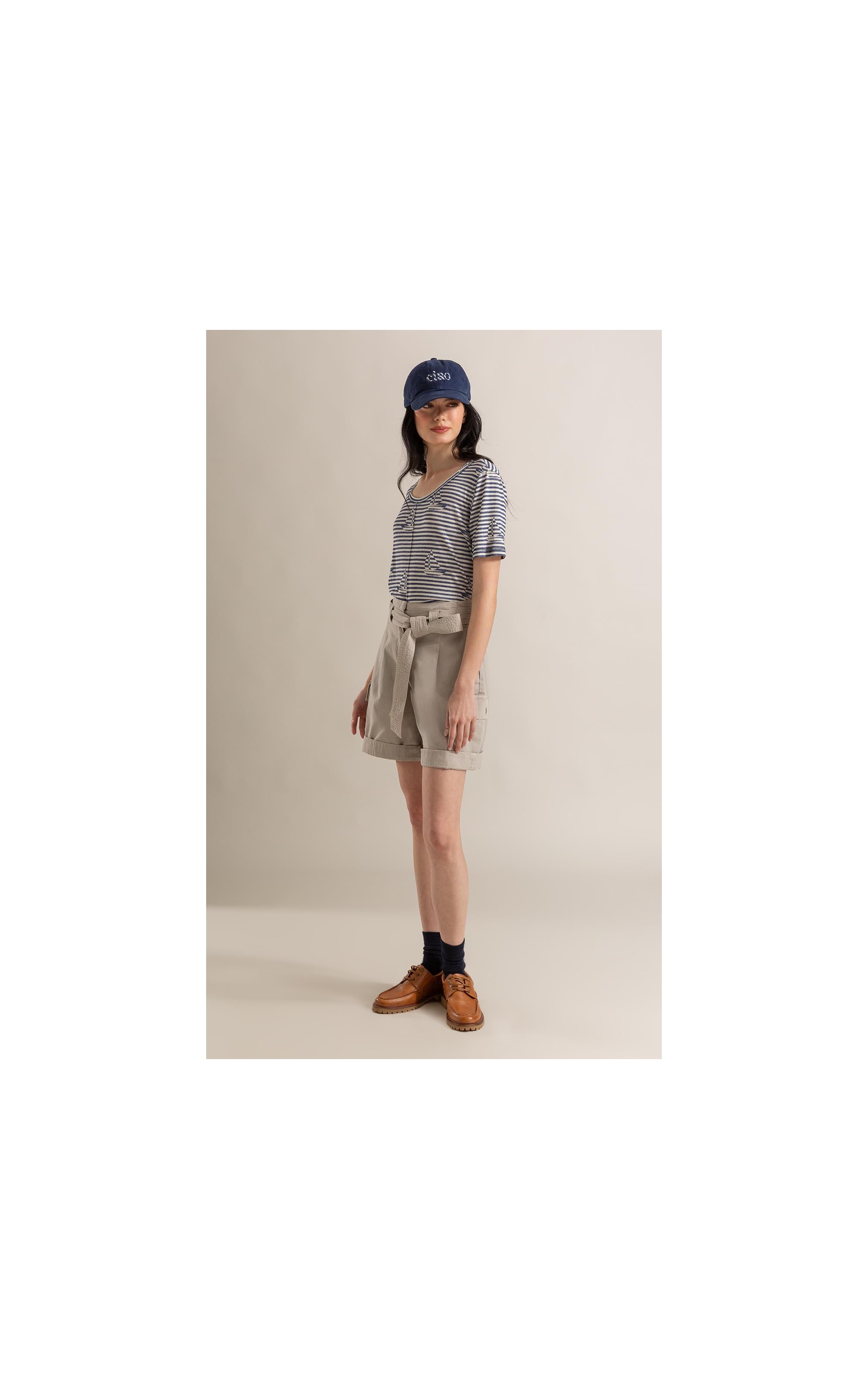 Blusa Siena Estampa Sailer Stripes Lb Marinho