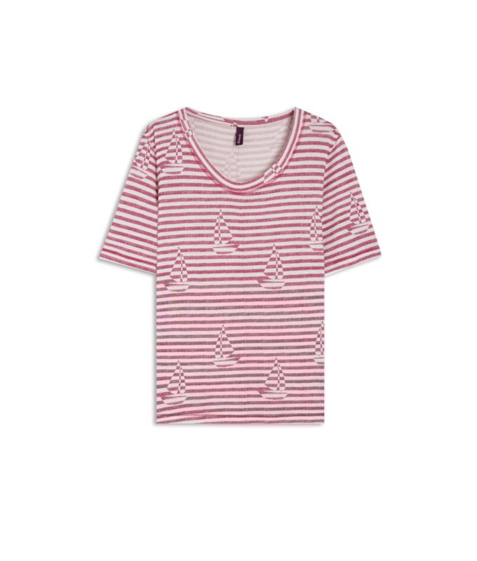 Blusa Siena Estampa Sailer Stripes Lb Vermelho