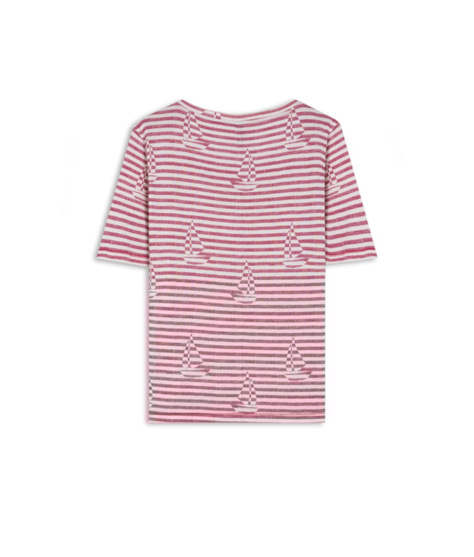 Blusa Siena Estampa Sailer Stripes Lb Vermelho