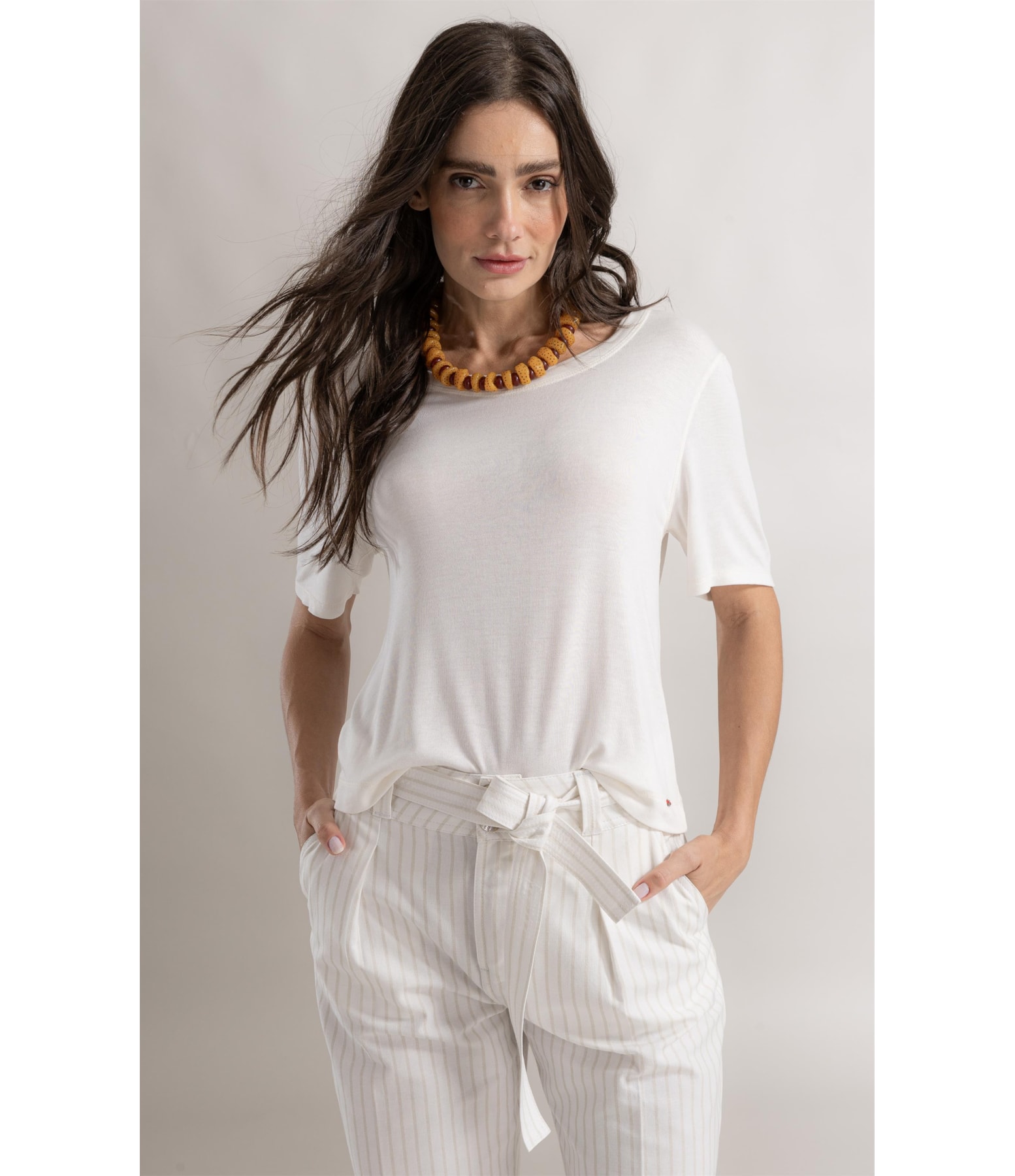 Blusa Siena Stripes Boat Branco