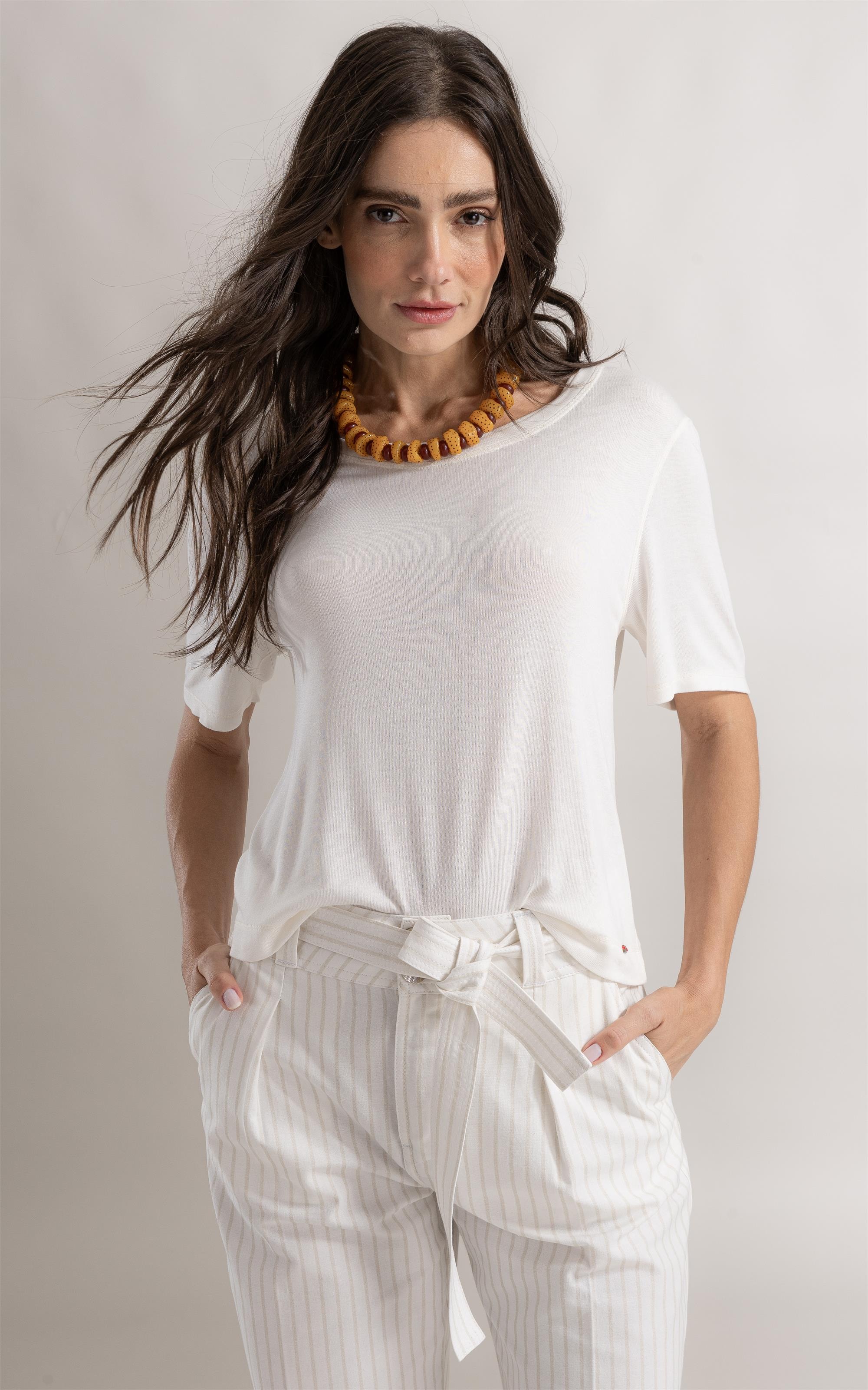 Blusa Siena Stripes Boat Branco
