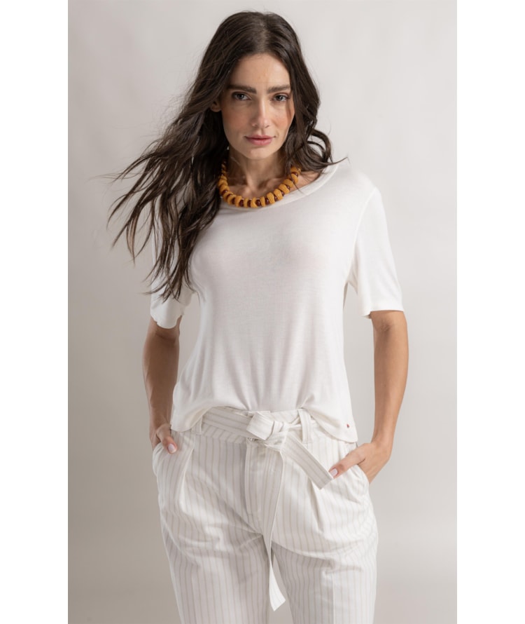 Blusa Siena Stripes Boat Branco