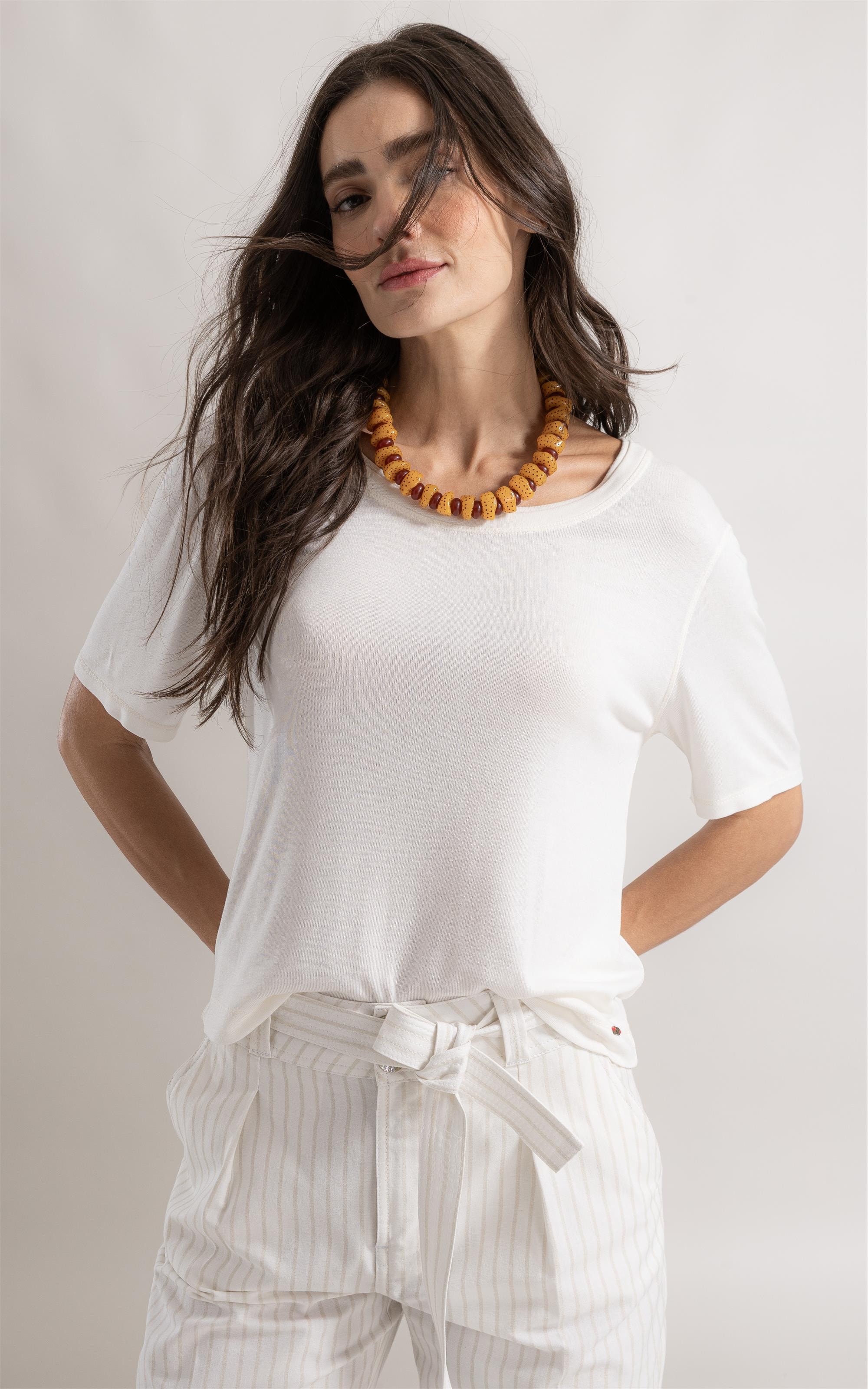 Blusa Siena Stripes Boat Branco